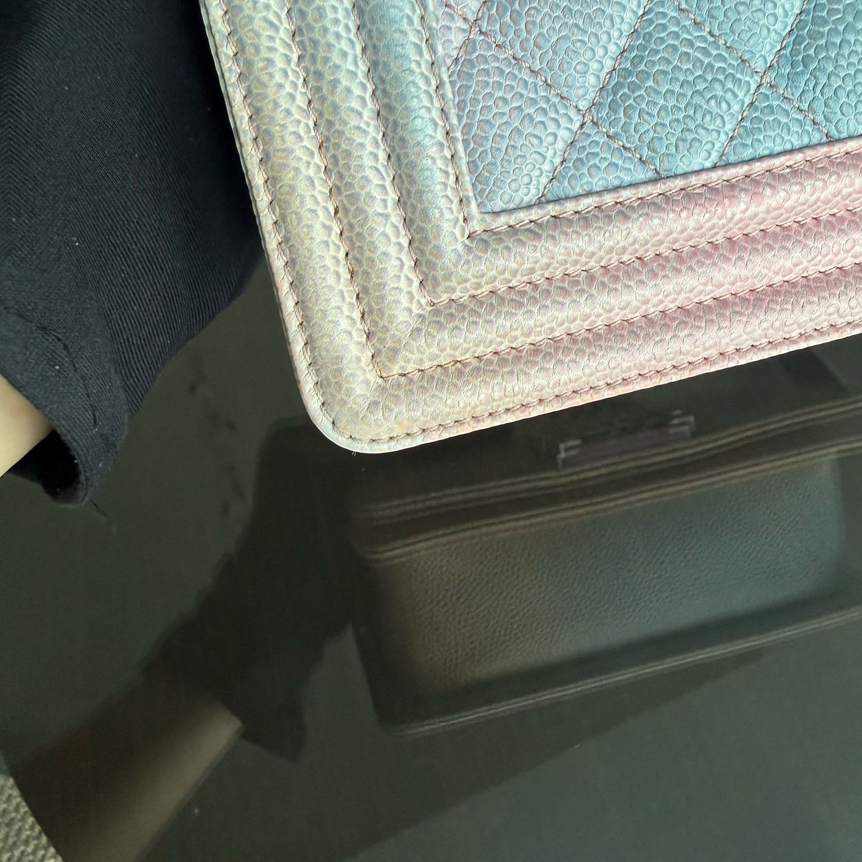 Chanel Boy Small Limited Edition - Caviar Quilted Rainbow Silver Hardware Series 25