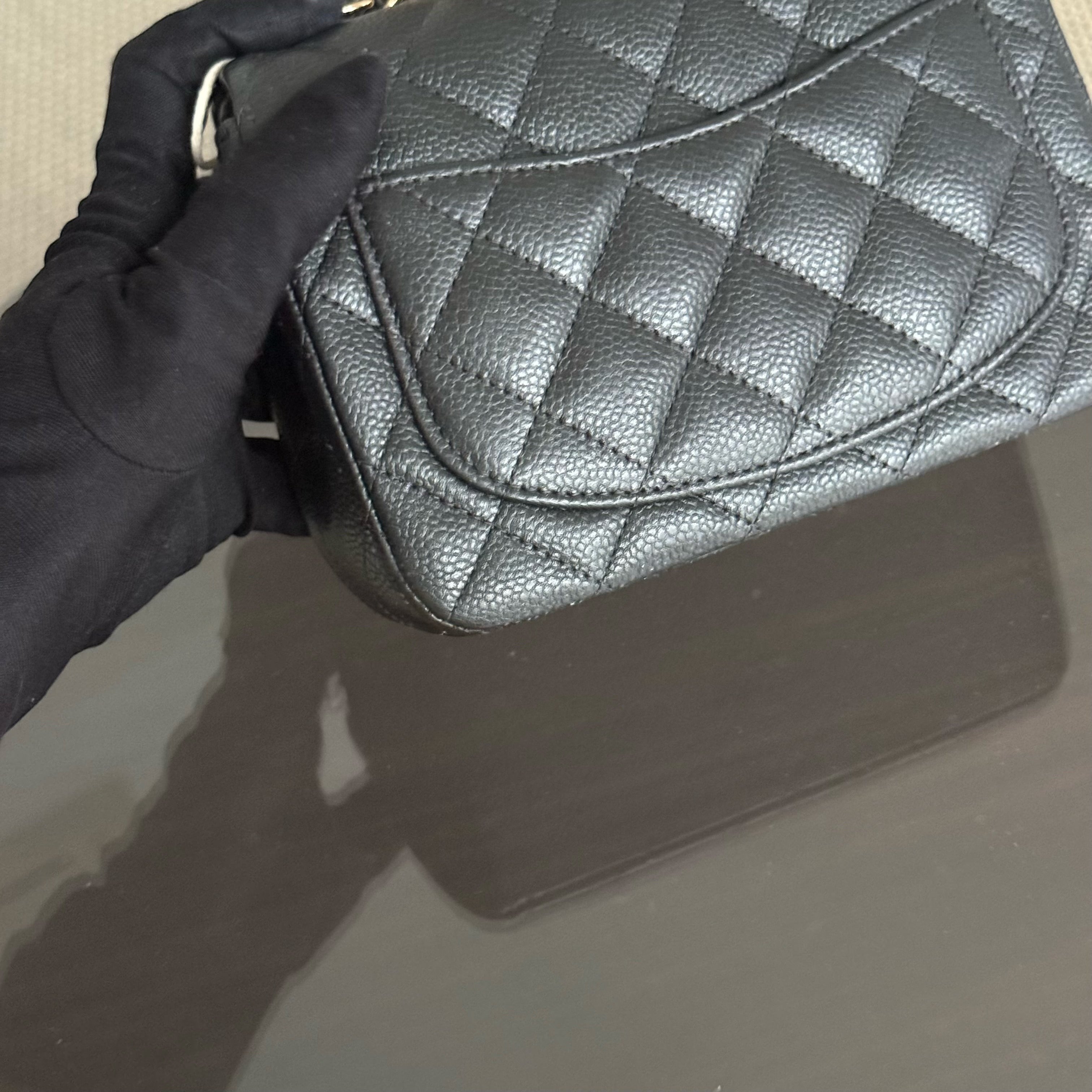 Chanel Classic Flap Mini Square - Caviar Quilted Black Gold Hardware Series 25