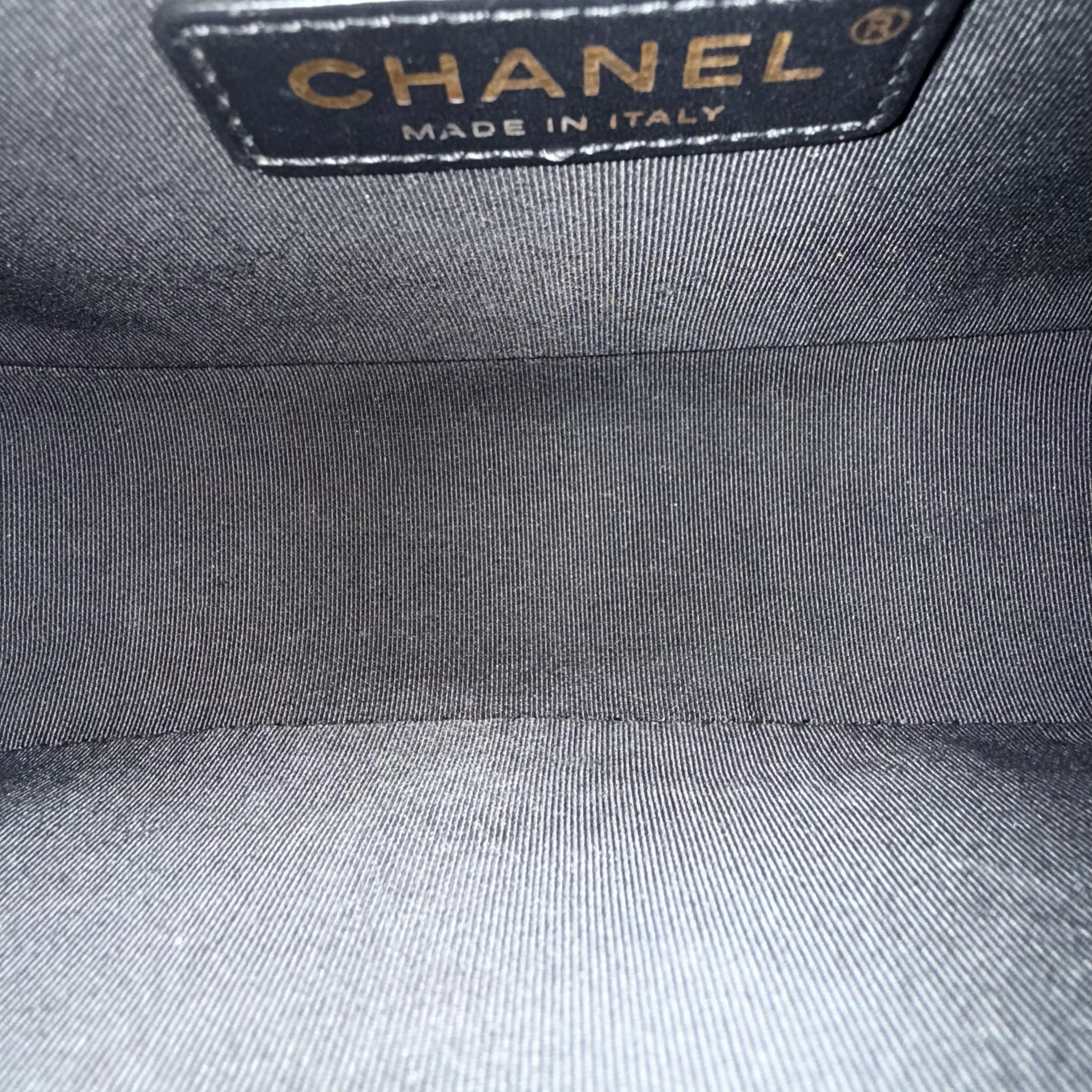 Chanel Boy Medium - Calfskin 25CM Quilted Black Gold Hardware Series 25