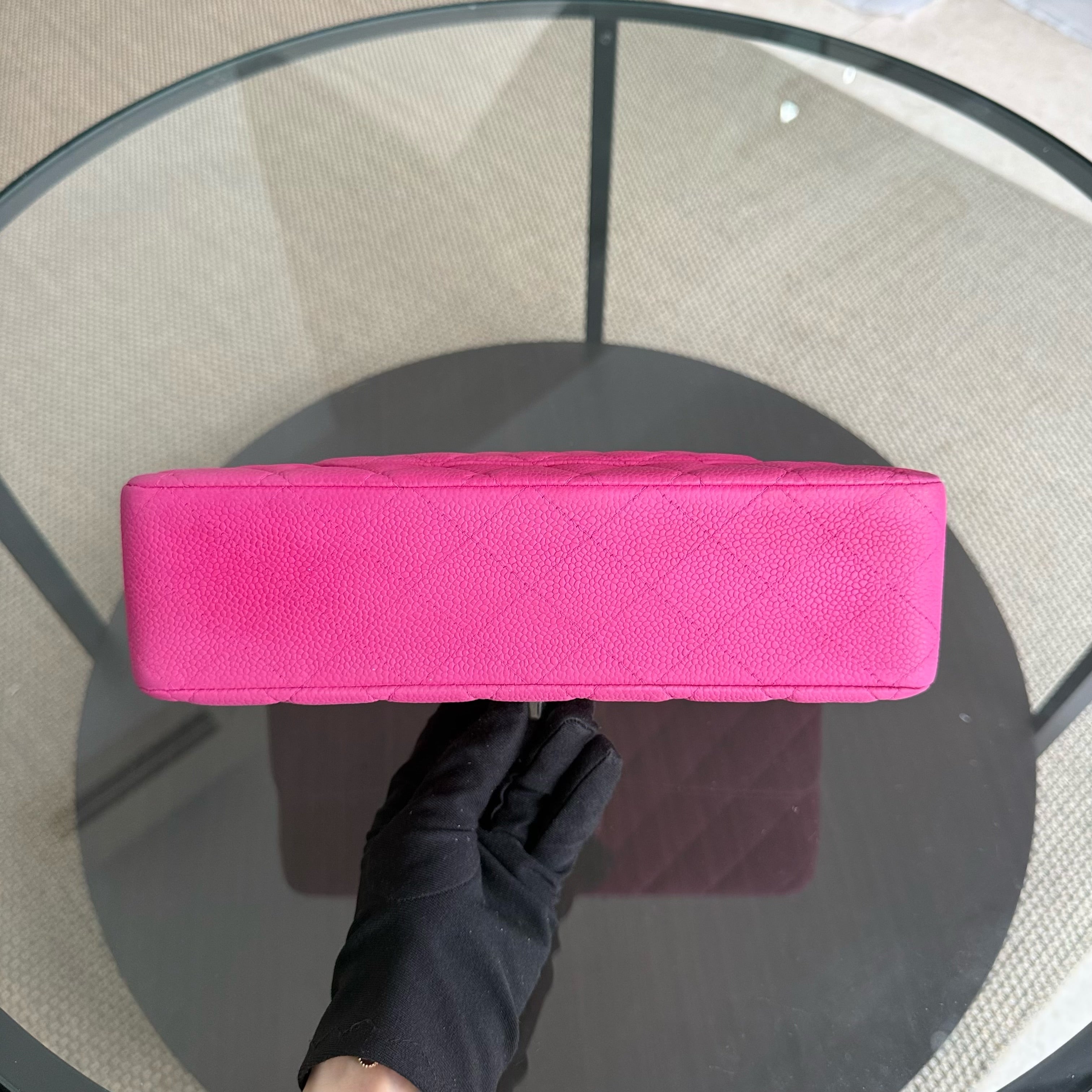 Chanel Classic Flap Medium - 25CM Quilted Caviar Pink Silver Hardware Series 18