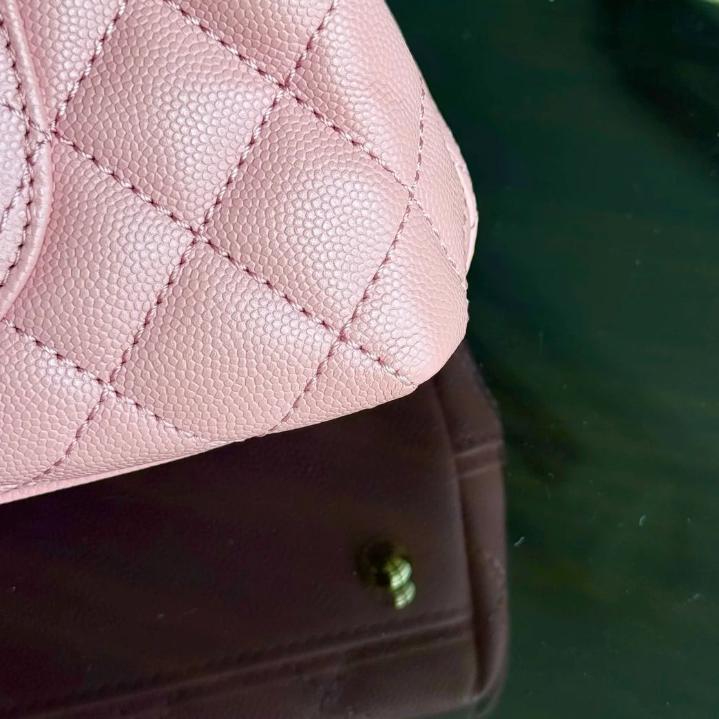 Chanel Coco Handle Small - Caviar Quilted Pink Gold Hardware Series 27