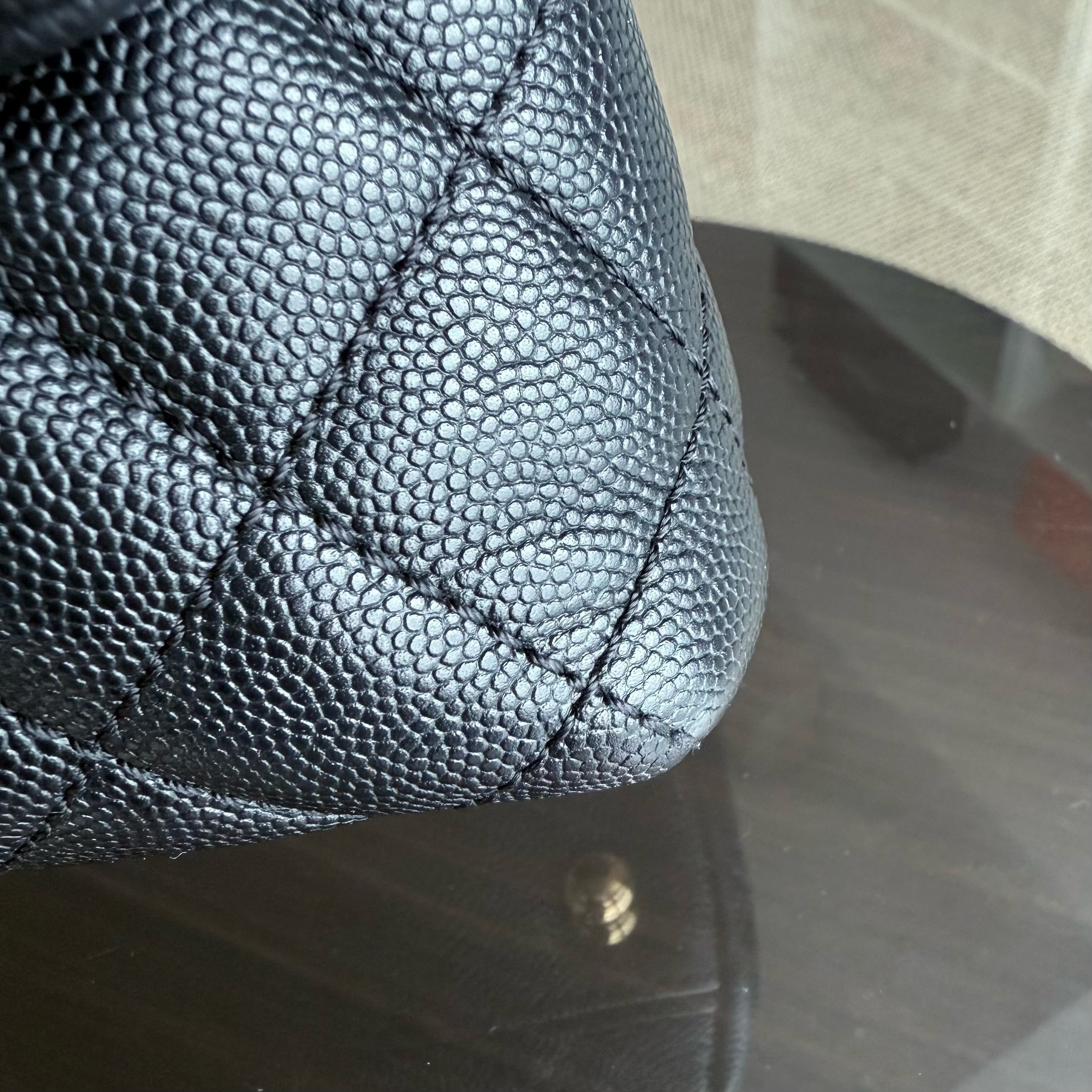 Chanel Coco Handle Medium - Caviar 29CM Quilted Black Gold Hardware Series 23