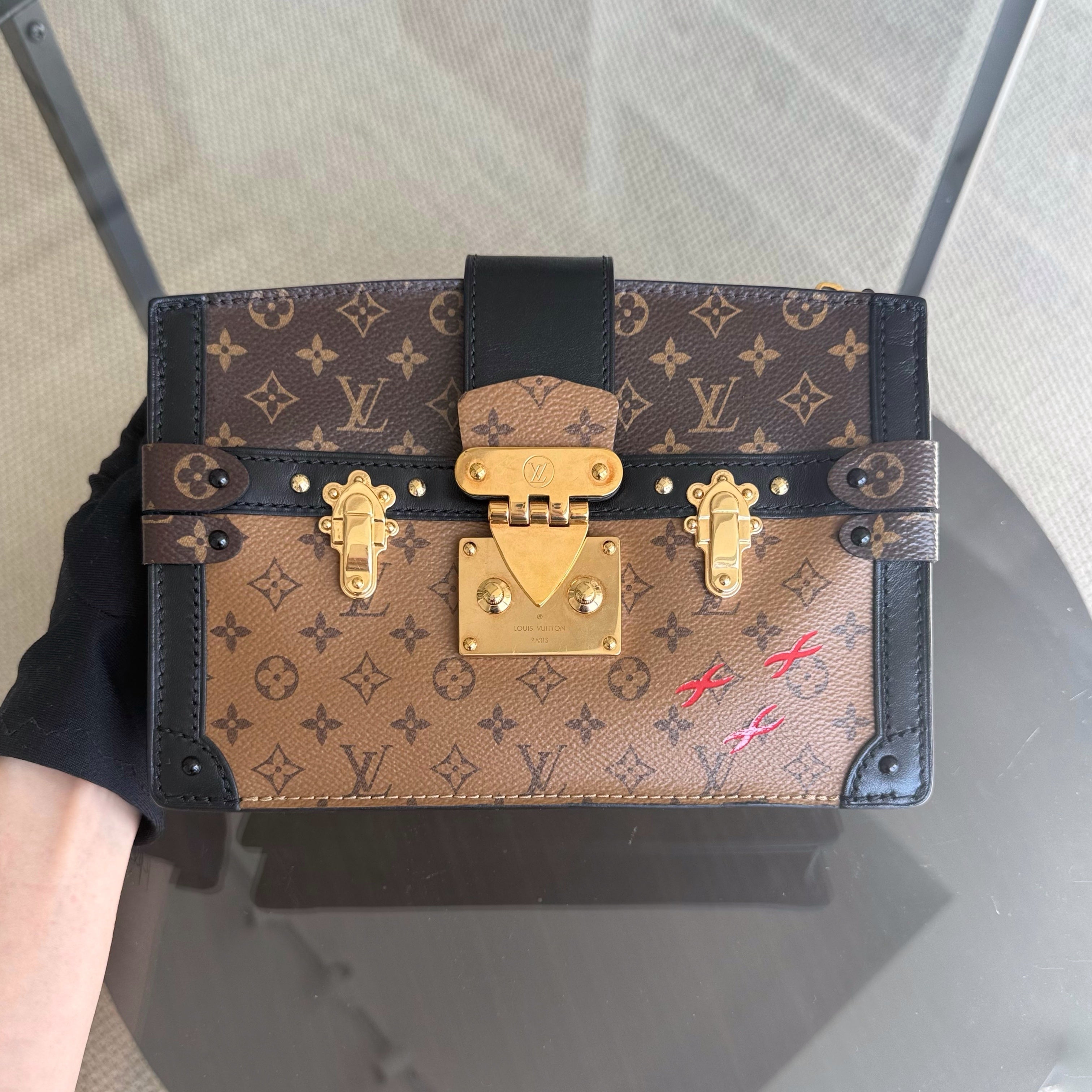 Louis Vuitton Trunk Clutch - Monogram Canvas Reverse Brown Gold hardware