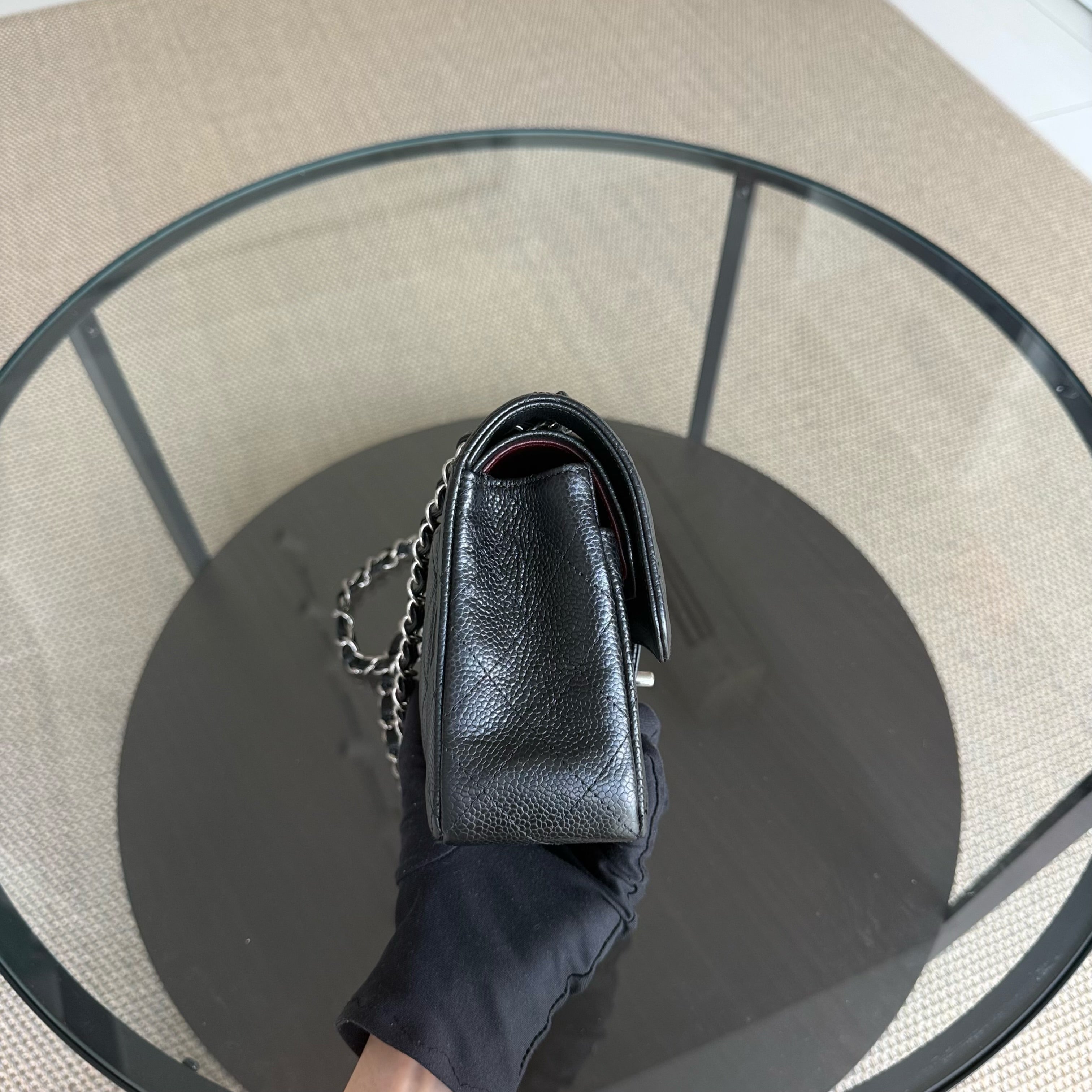 Chanel Classic Flap Small - 23CM Quilted Caviar Black Silver Hardware Series 19 19
