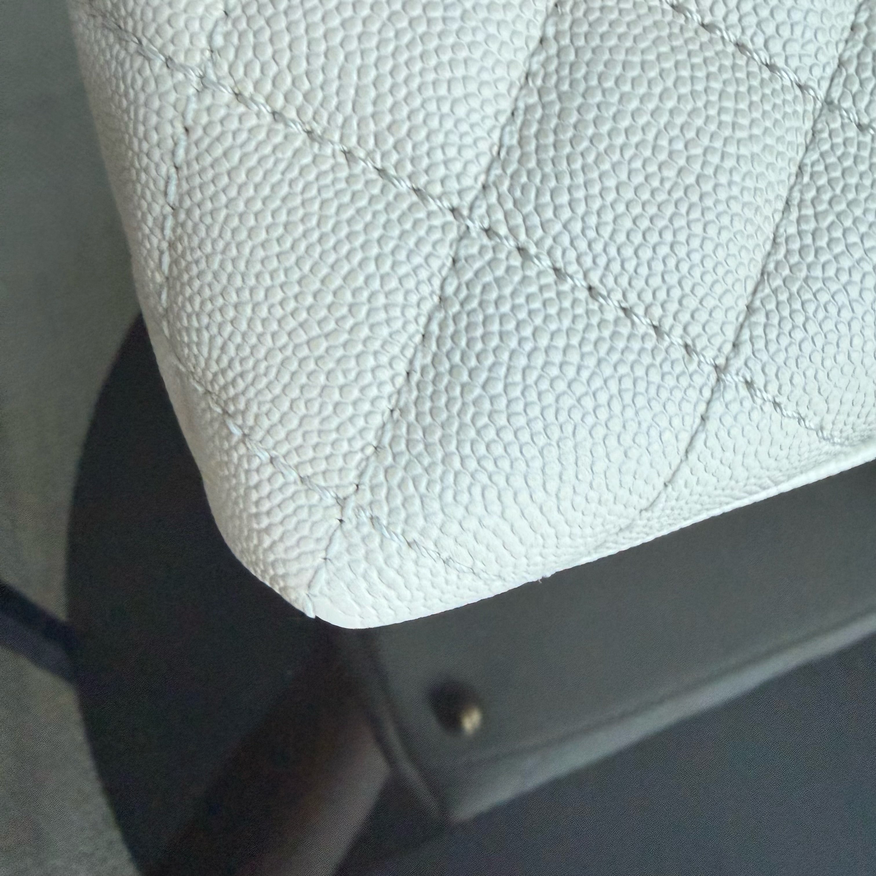 Chanel Coco Handle Medium - Caviar Quilted Lizard Handle White Gold Hardward 24