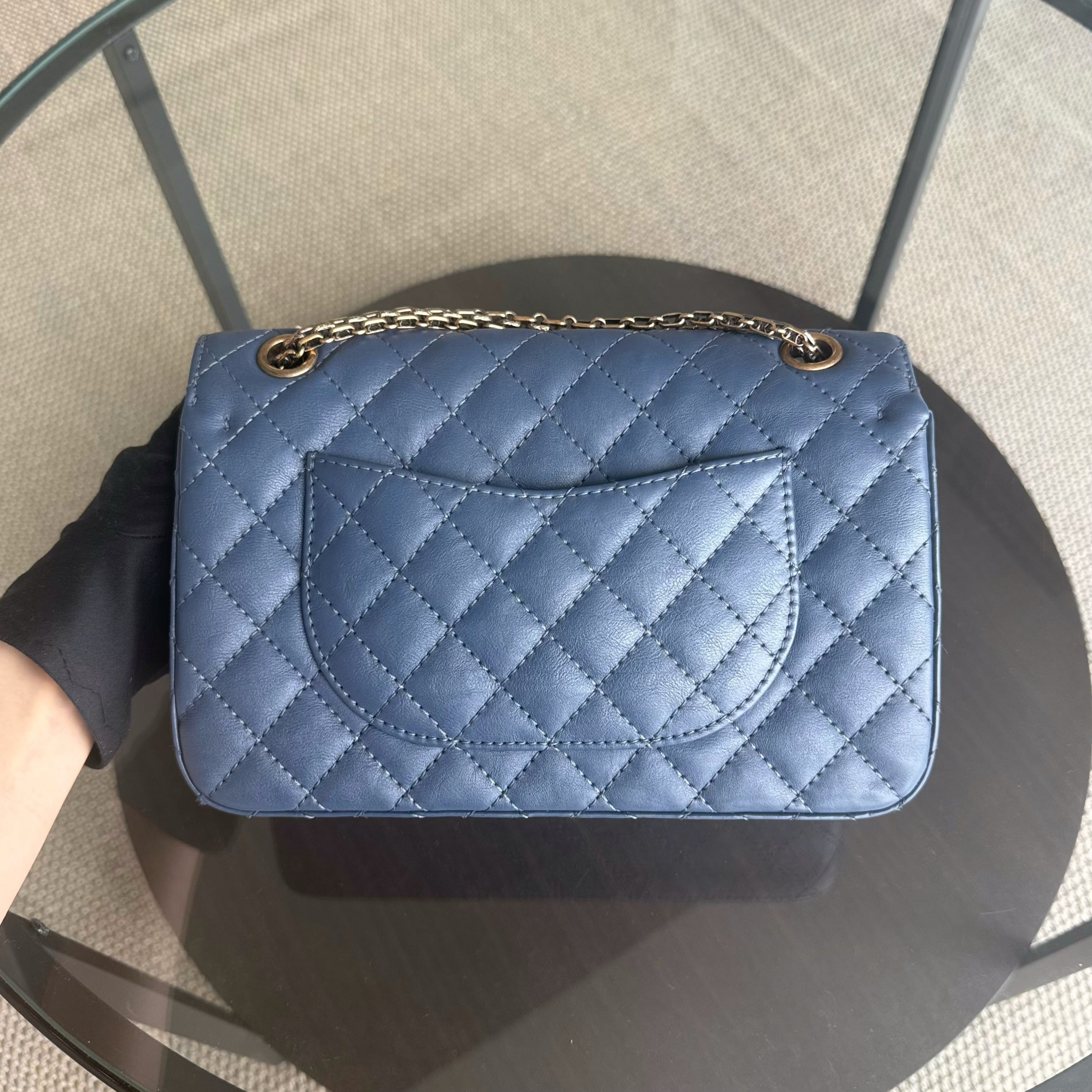 Chanel 2.55 Reissue 225 - 24CM Caviar Quilted Blue Gold Hardware Series 23