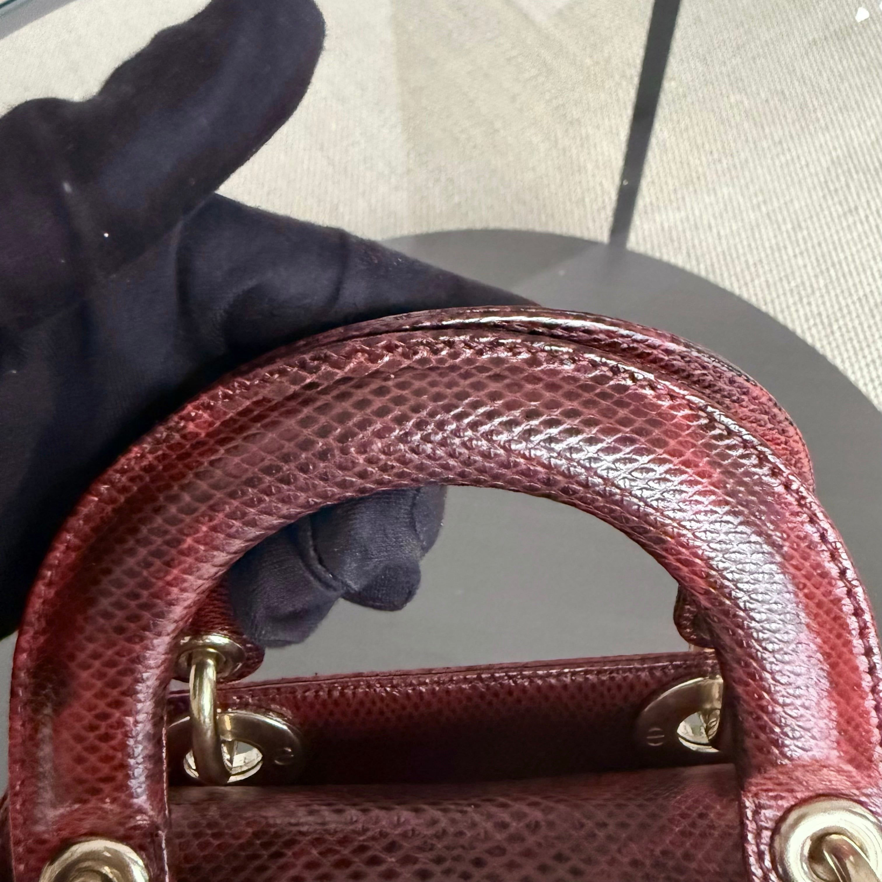 Dior Lady Mini - Exotic Lizard Gold Hardware