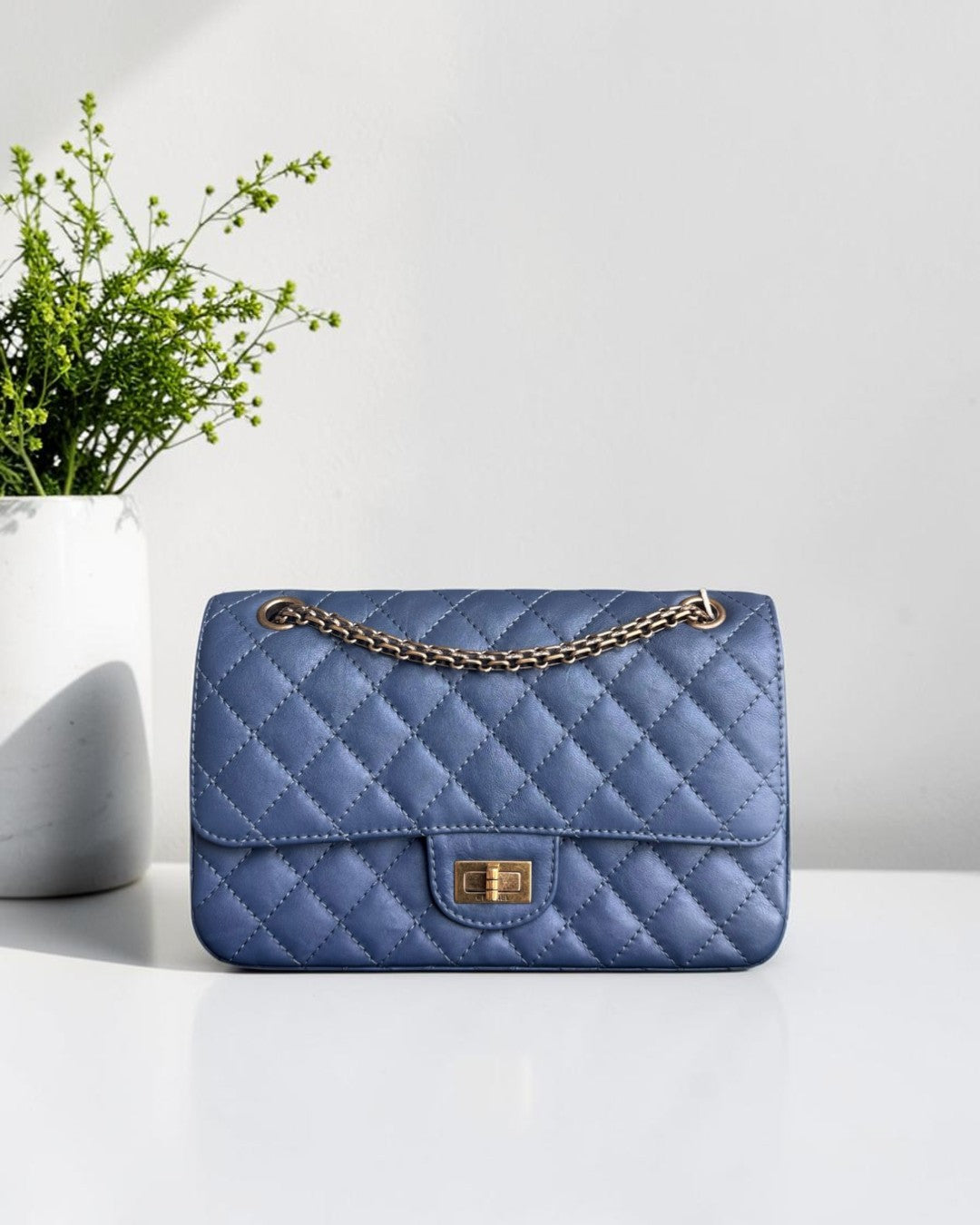 Chanel 2.55 Reissue 225 - 24CM Caviar Quilted Blue Gold Hardware Series 23