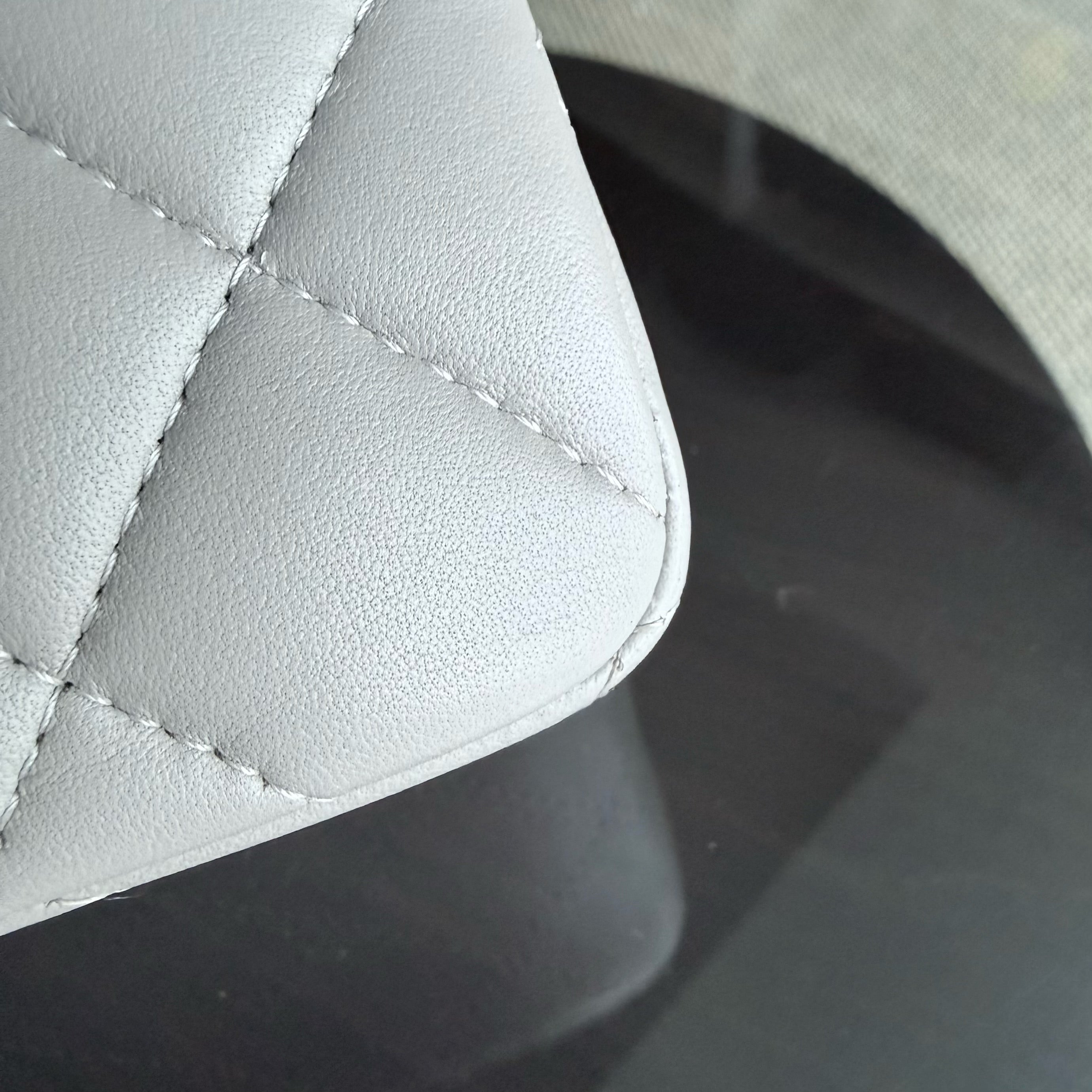 Chanel Classic Flap Small - Lambskin 23CM Quilted Grey Gray Silver Hardware Series 28