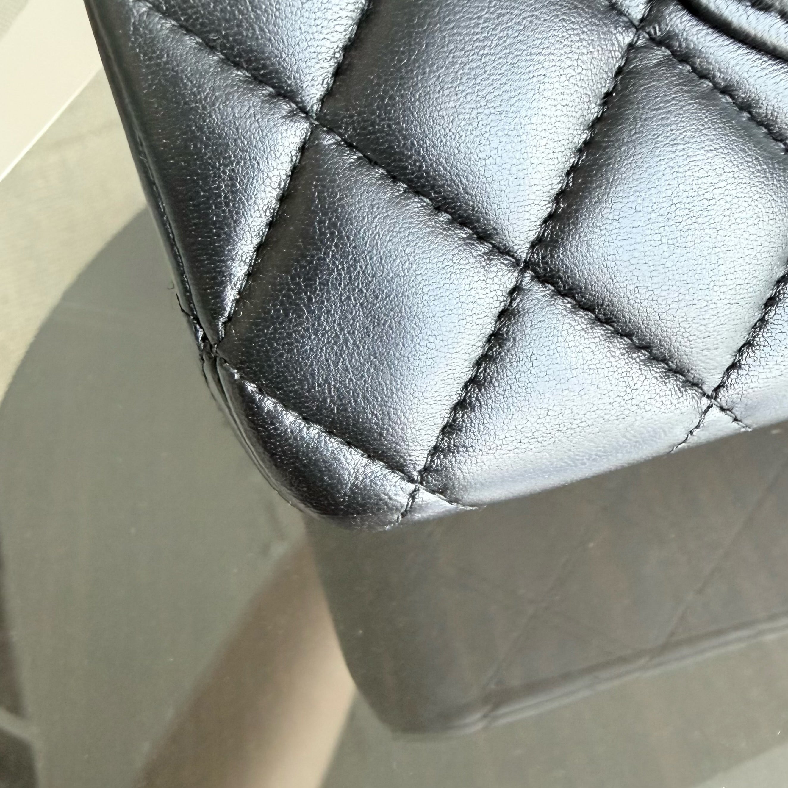 Chanel Classic Flap Medium - 25CM Quilted Lambskin Black Silver Hardware Series 15