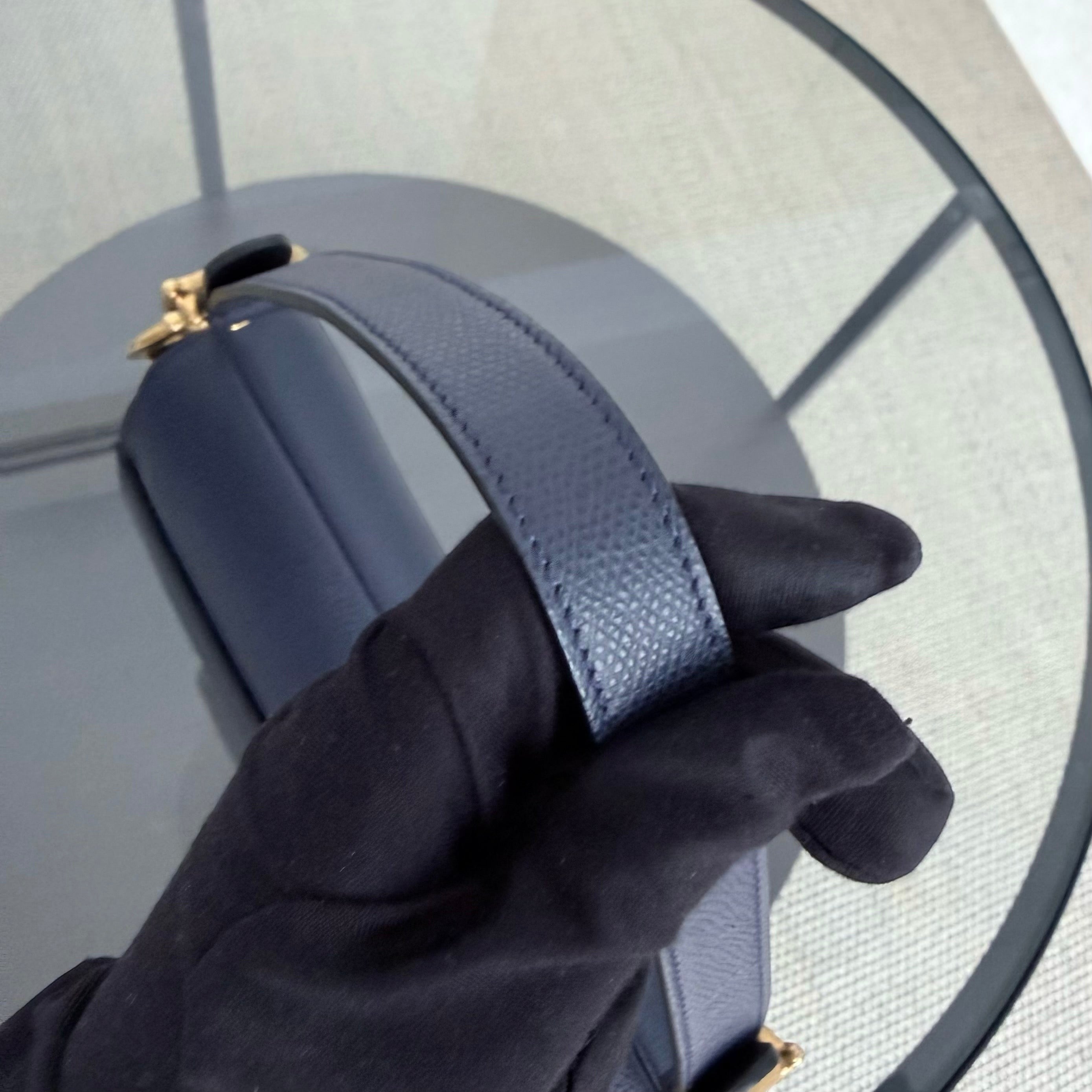 Dior Saddle Medium - Caviar Dark Blue Gold Hardware