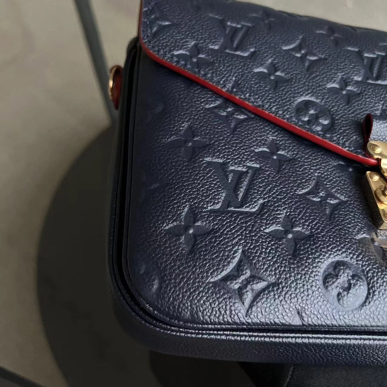 LV Pochette Metis Calfskin Empreinte Marine Rouge Golden Hardware Louis Vuitton