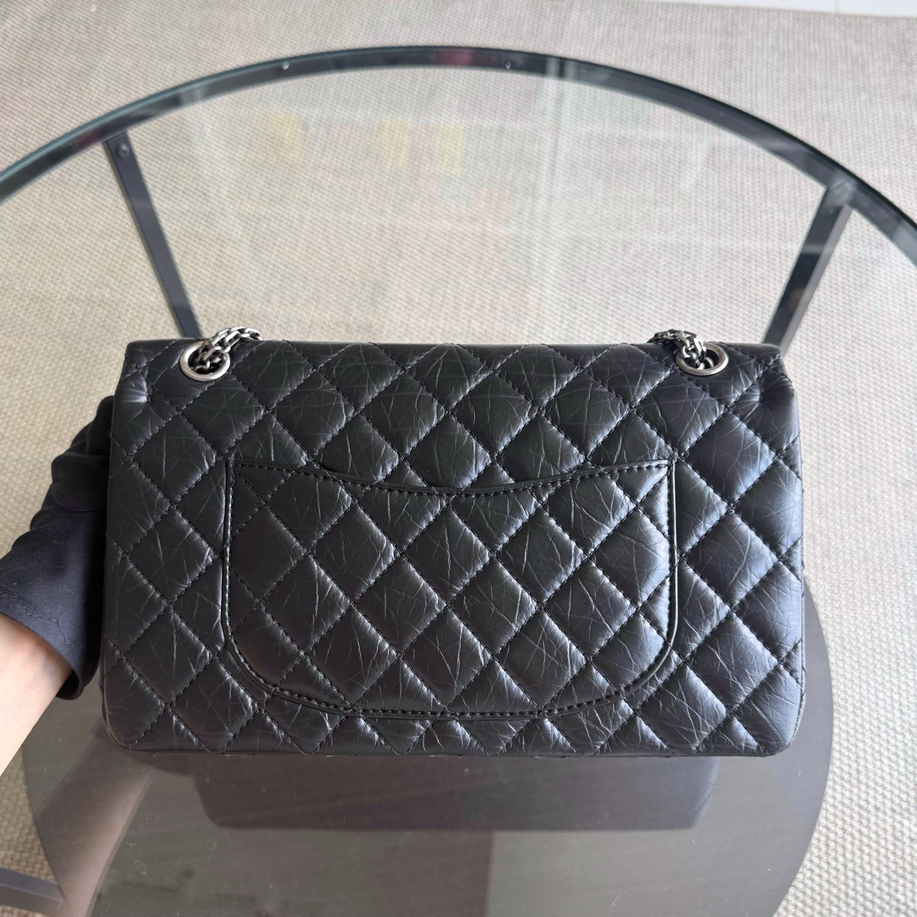 Chanel 2.55 Reissue 226 - Quilted Aged Calfskin Black Ruthenium  Silver Hardware Series 19