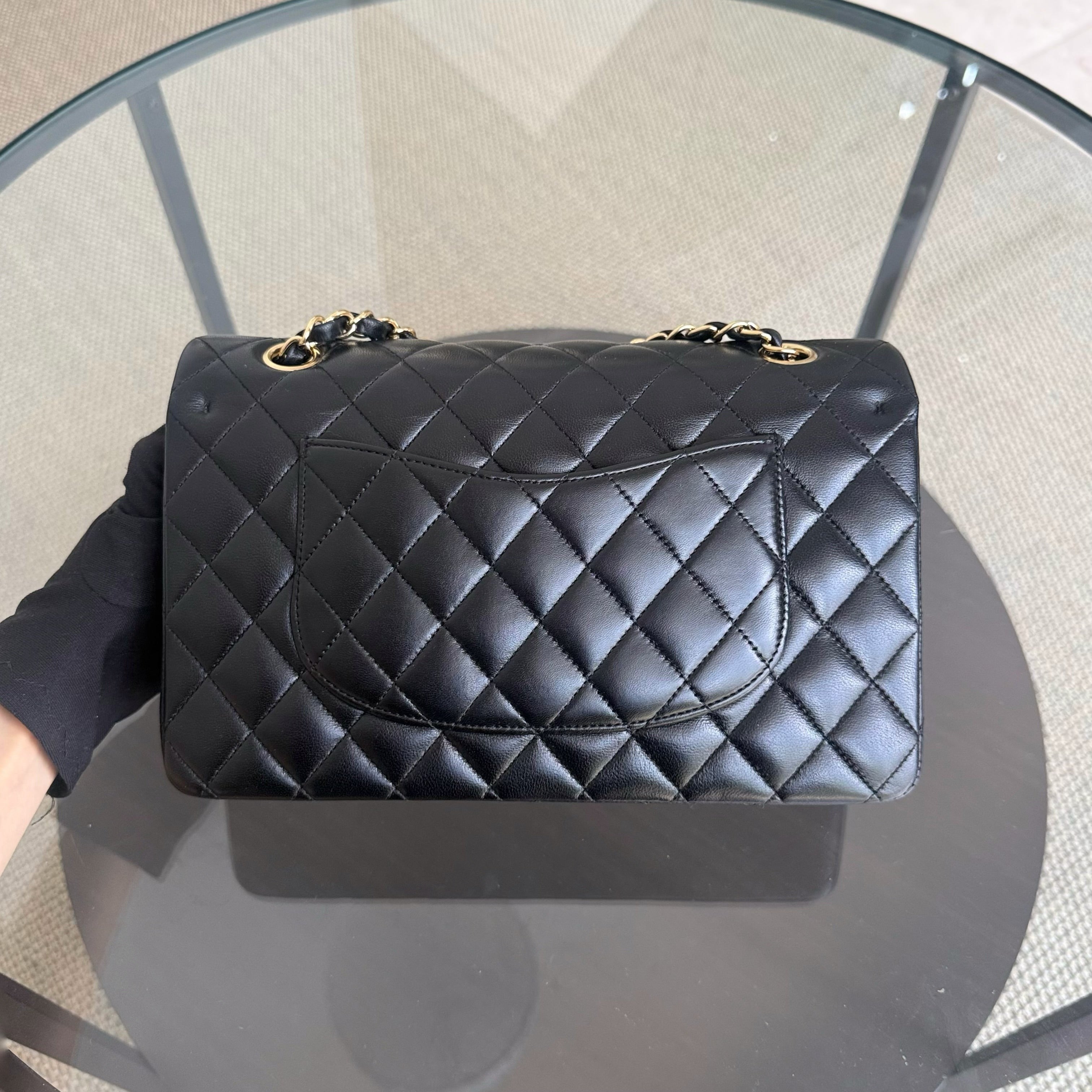 Chanel Classic Flap Medium - 25CM Quilted Lambskin Black Gold Hardware Series 13