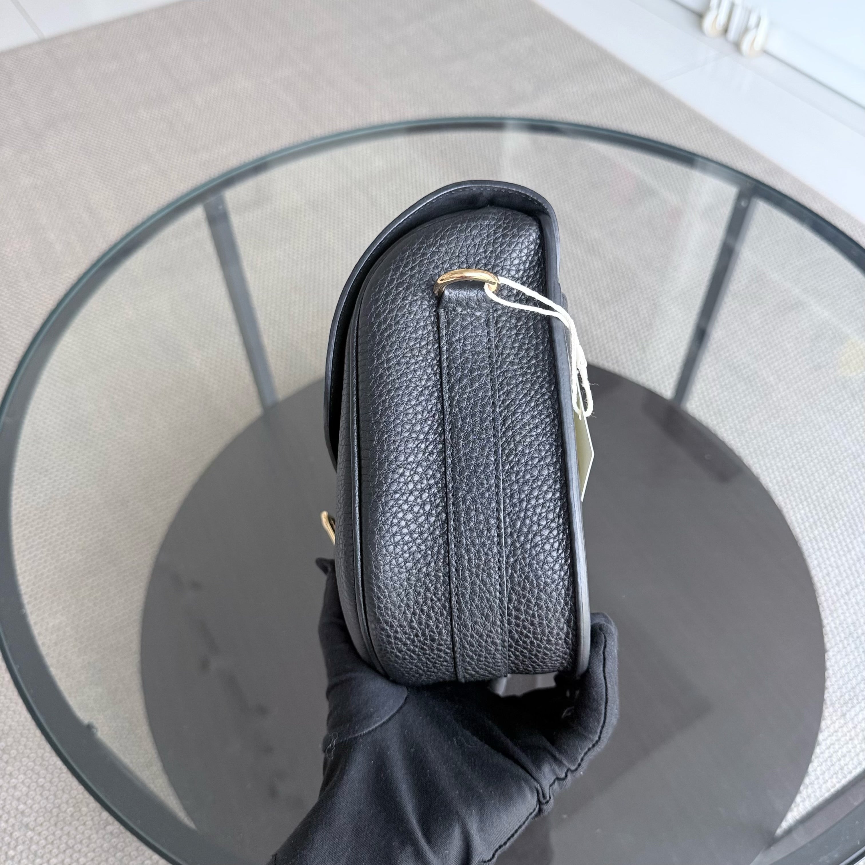 Dior Bobby Large - Caviar Black Golden Hardware With Strap