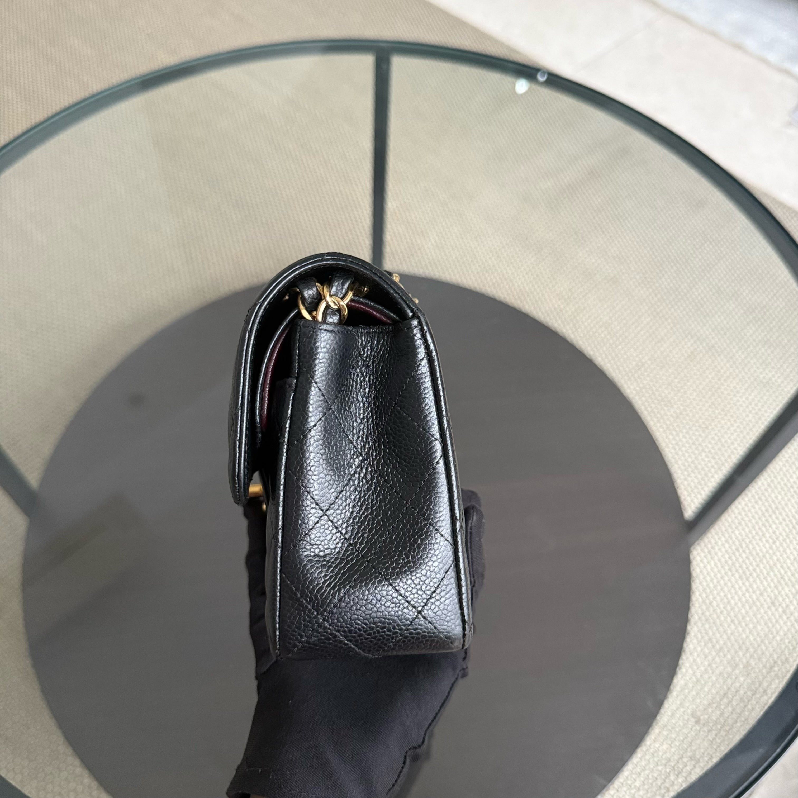 Chanel Classic Flap Small - Caviar 23CM Quilted Black Gold Hardware Series 25