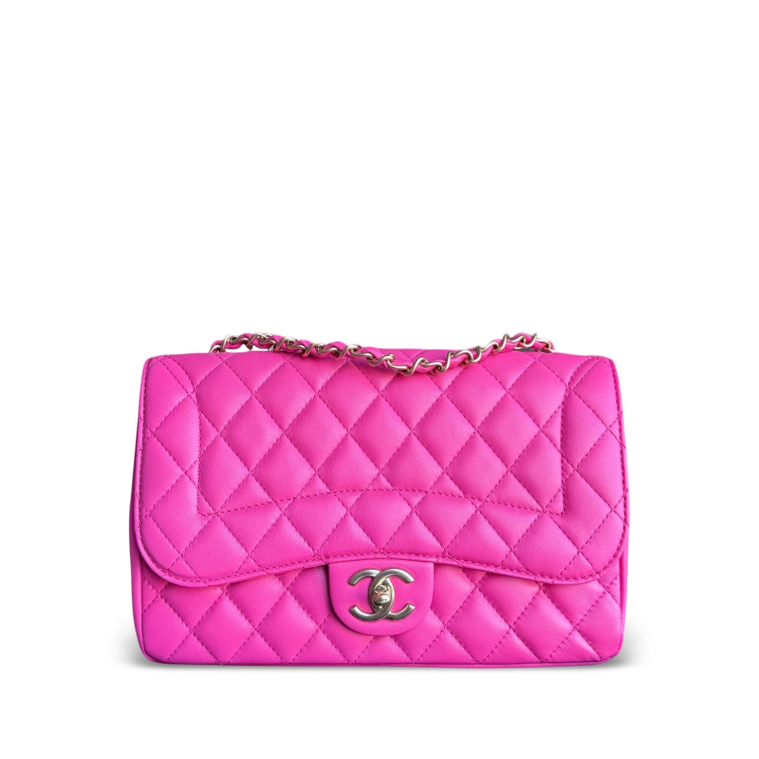 Chanel Chic Flap Seasonal Flap Medium - 25CM Quilted Lambskin Pink Gold Hardware Series 21
