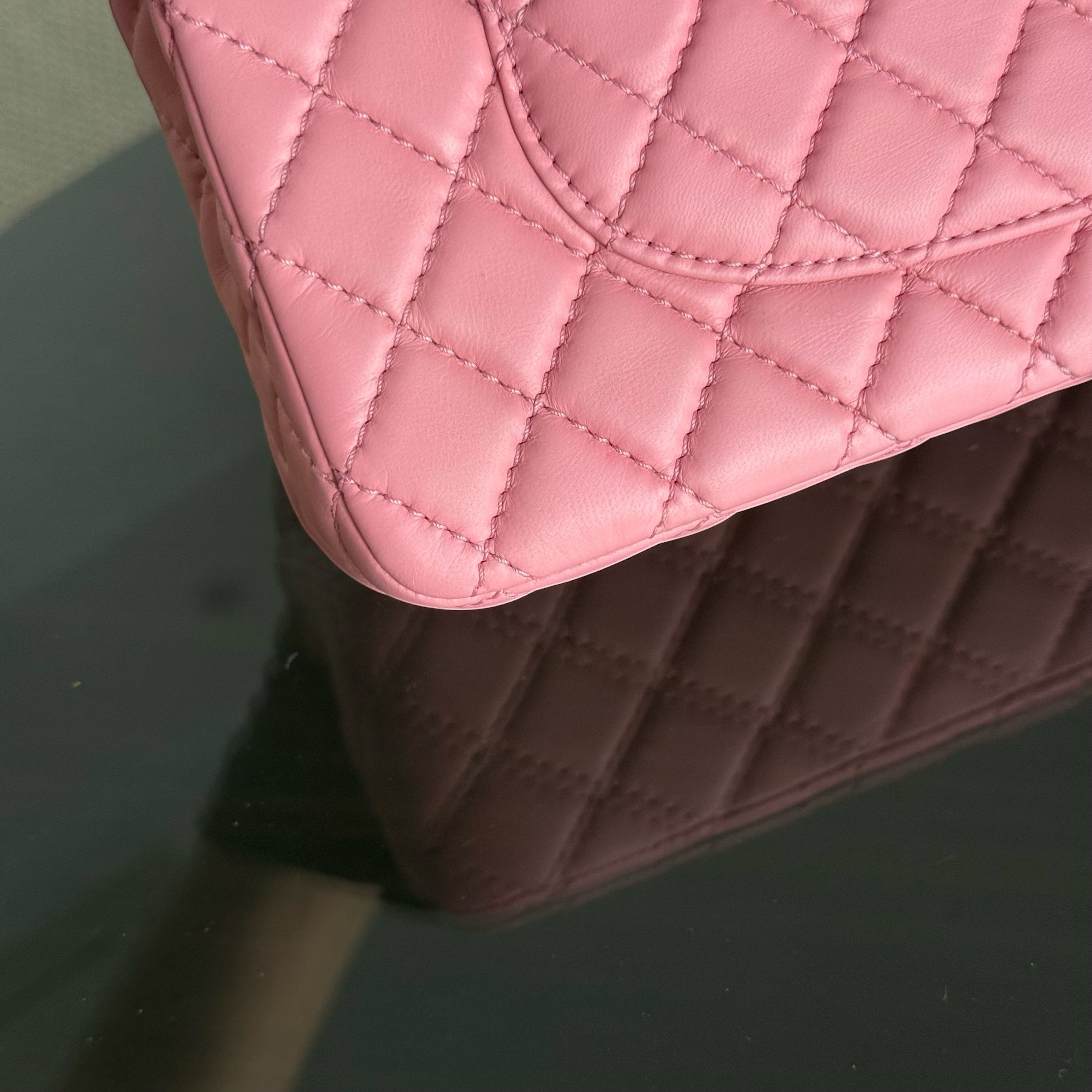 Chanel Classic Flap Medium - 25CM Quilted Lambskin Light Pink Gold Hardware Series 12