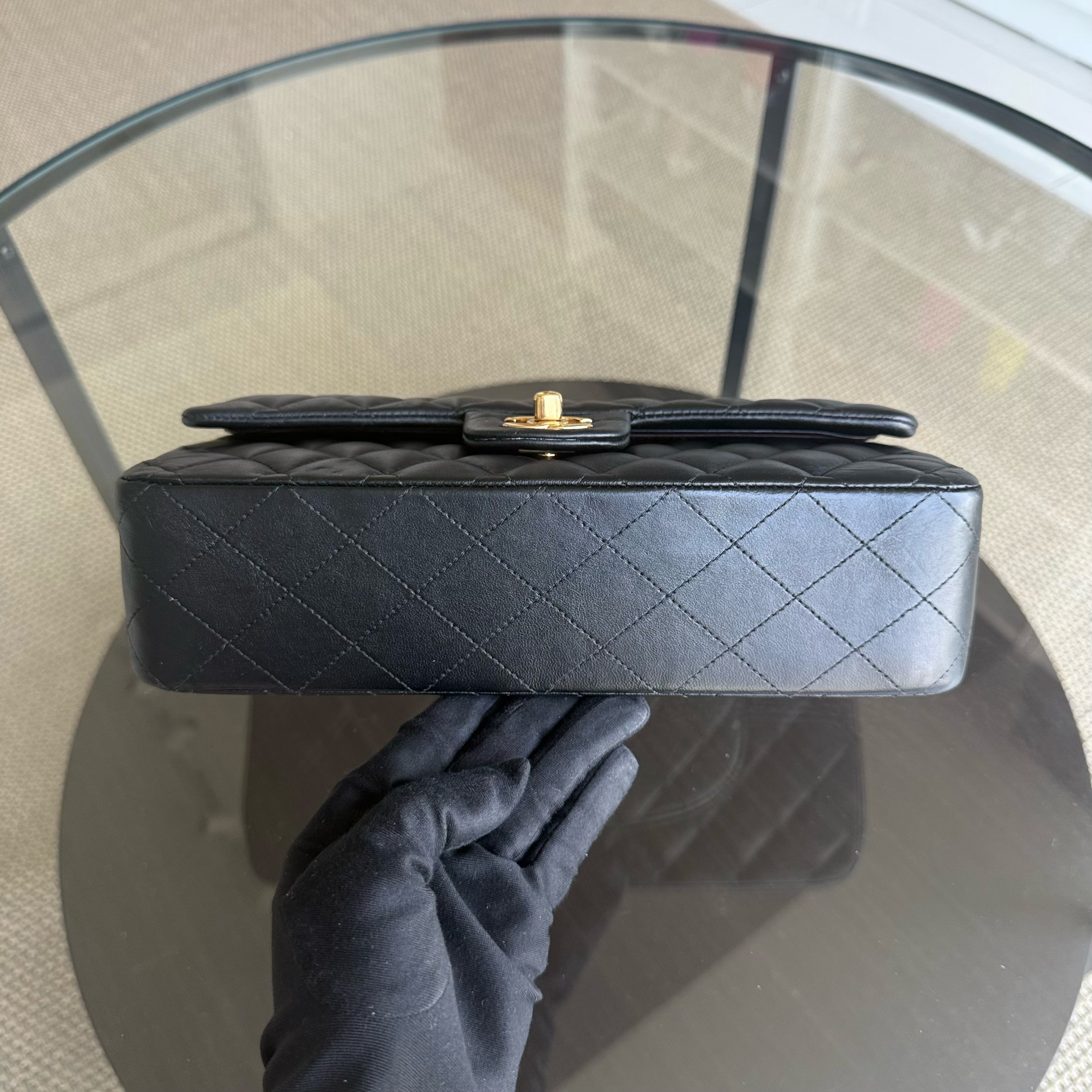 Chanel Classic Flap Medium - 25CM Quilted Lambskin Black Gold Hardware Sereis 24