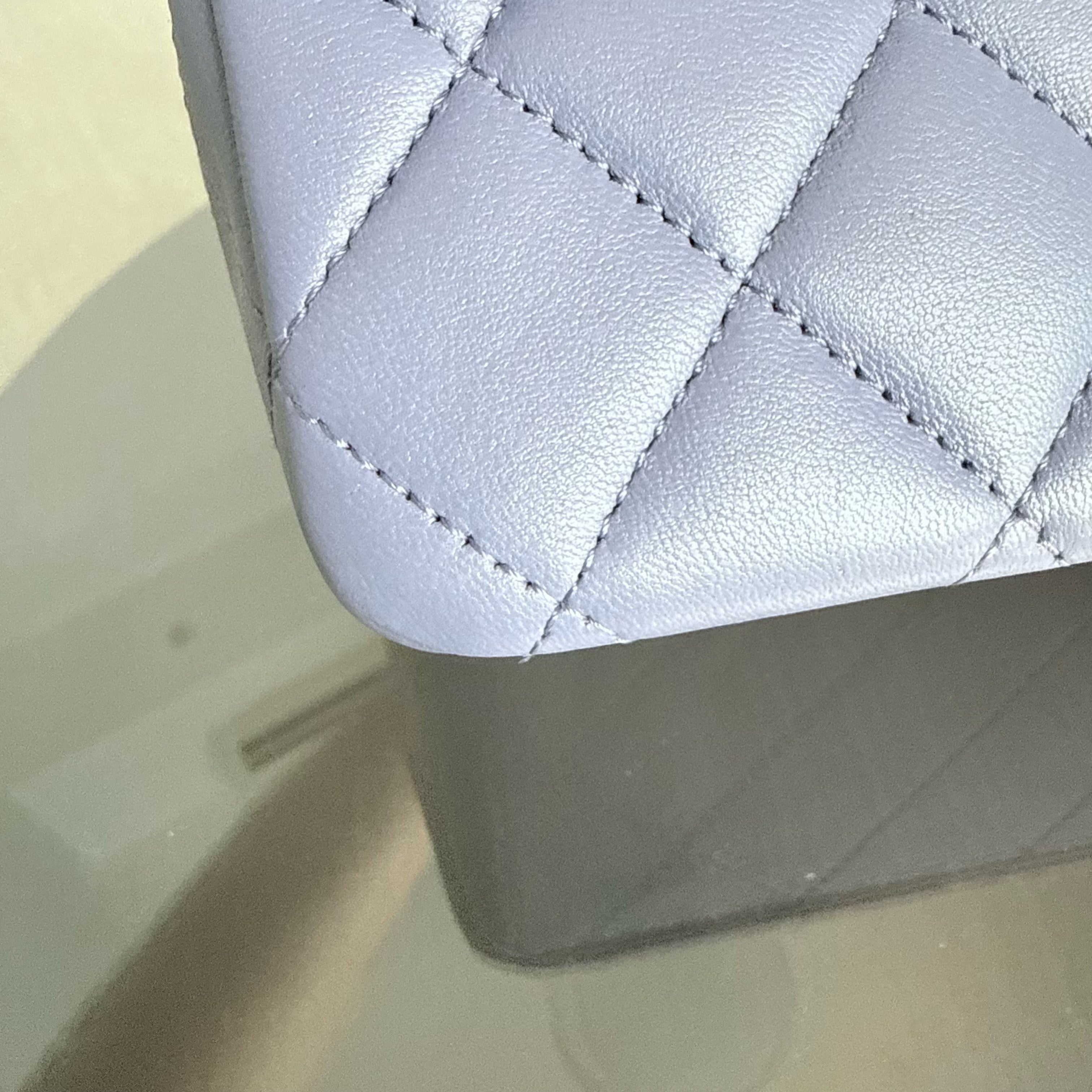 Chanel Classic Flap Medium - 25CM Quilted Lambskin Lavender Silver Hardware Series 15