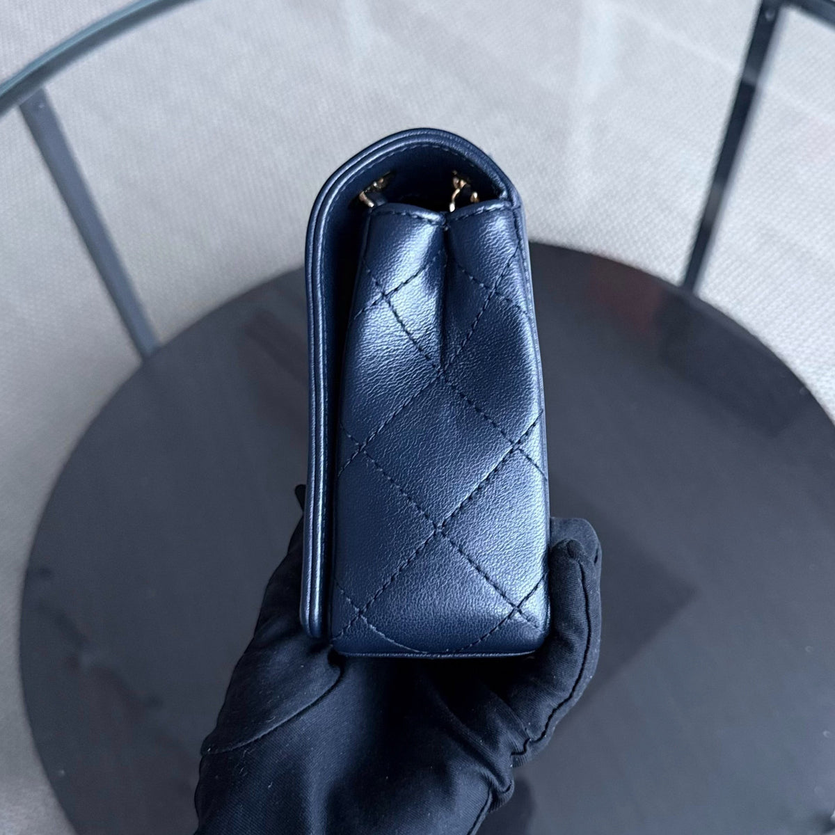 Chanel Mademoiselle Seasonal Flap - Cannage Calfskin Blue Gold Hardware Series 23