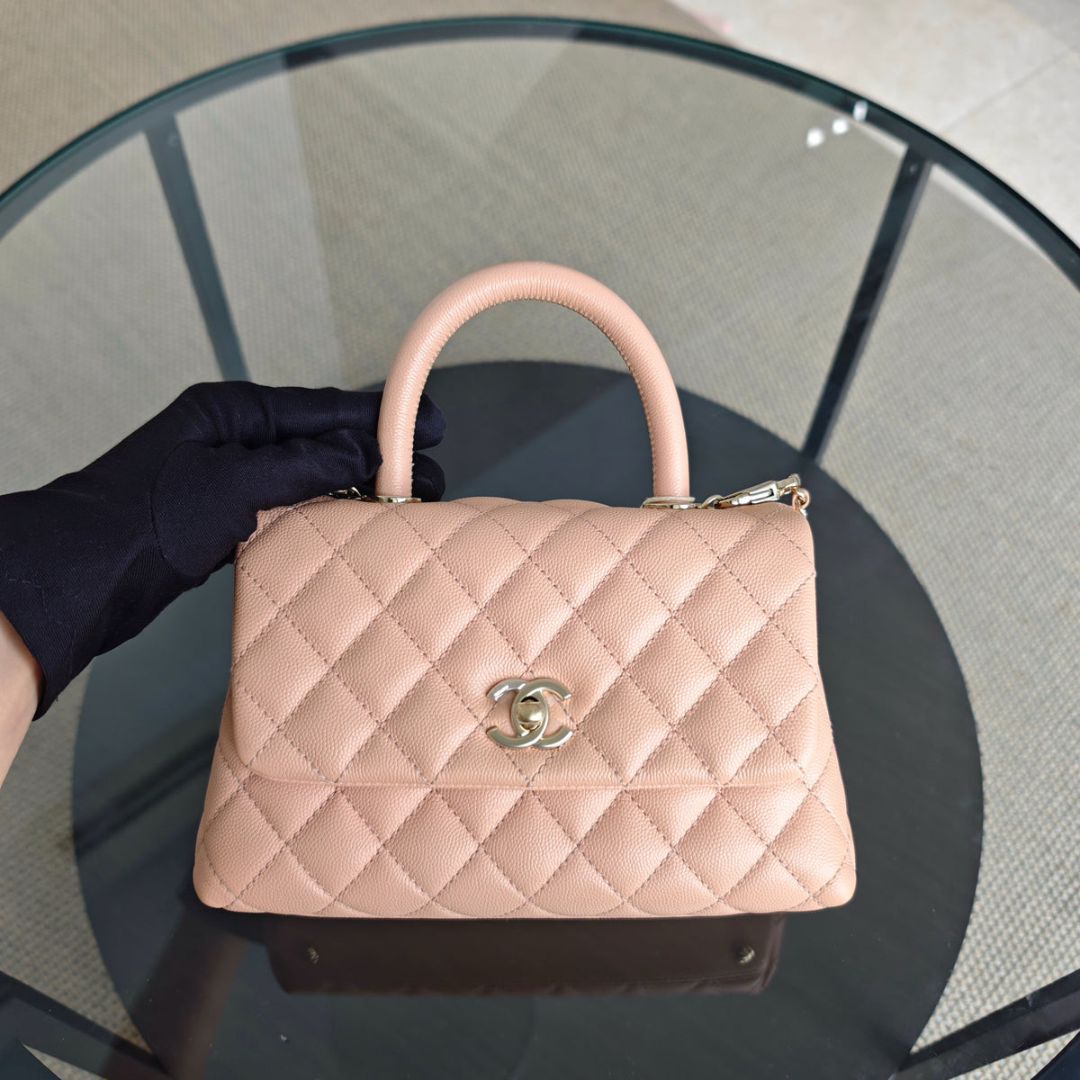 Chanel Coco Handle Small - Caviar Quilted Beige Gold Hardware Series 31