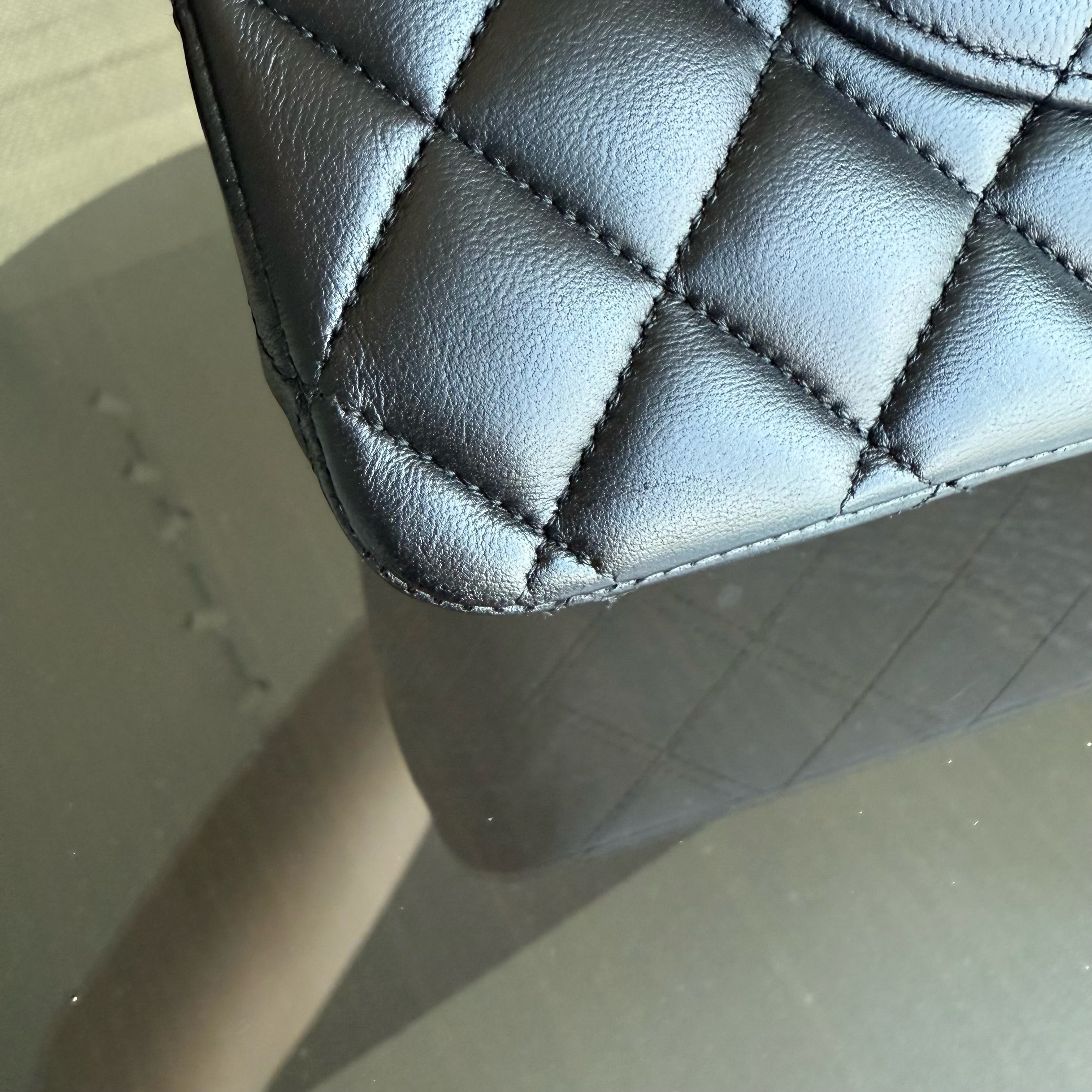 Chanel Classic Flap Medium - 25CM Quilted Lambskin Black Gold Hardware Sereis 24