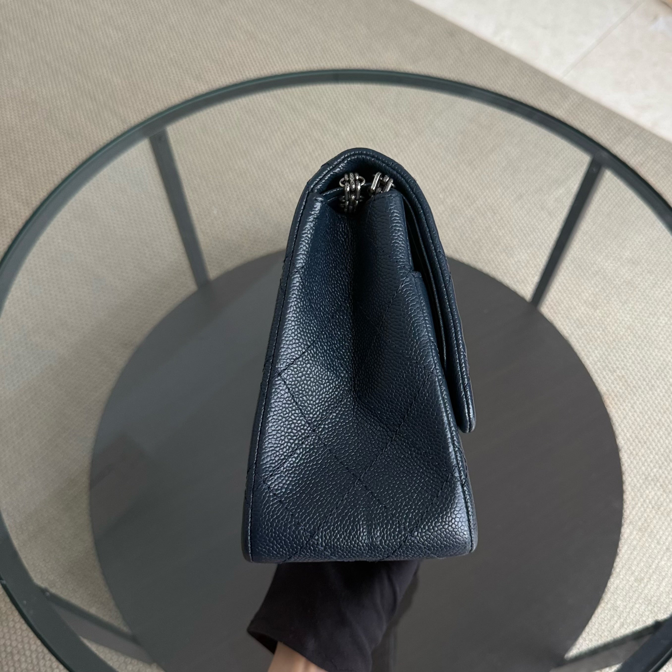 Chanel 2.55 Reissue 227 - Caviar Quilted Dark Blue Ruthenium Silver Hardware Series 19