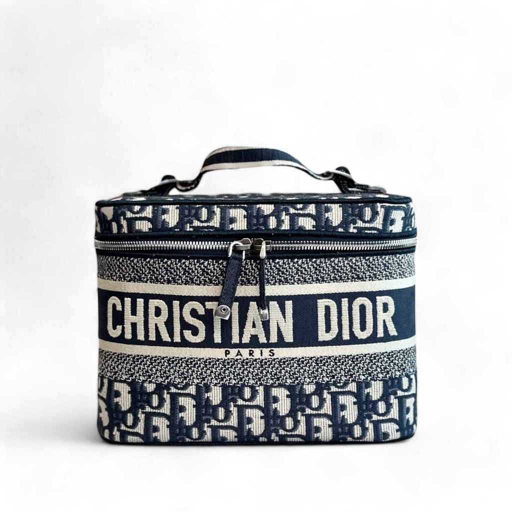 【ヴィンテージ】Rank:S☆Dior Jacquard Blue SHW Vanity バック ヴィンテージ】Rank:S☆Dior Jacquard Blue Vanity SHW バック