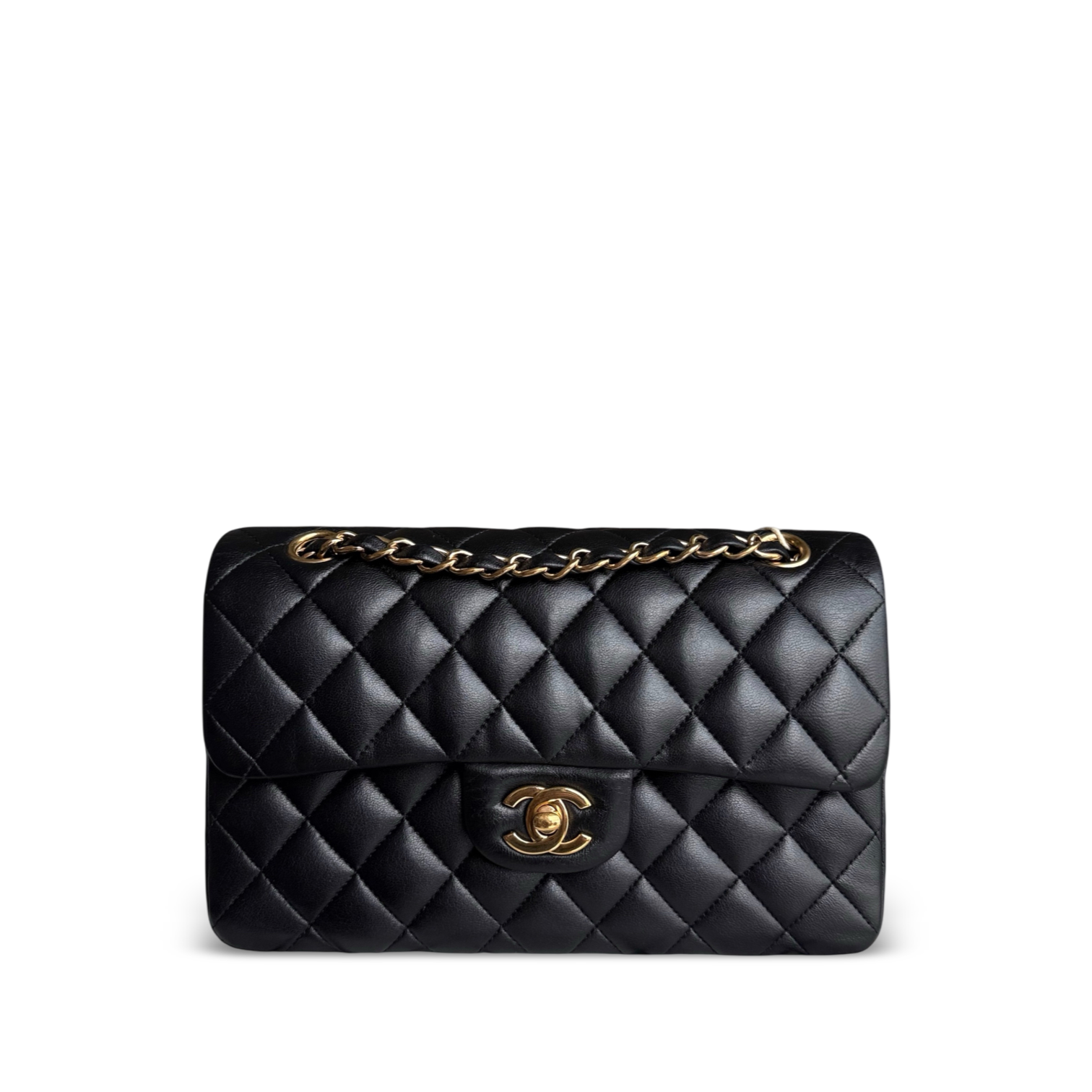 Chanel Classic Flap Small - Quilted Lambskin 23CM Black Gold Hardware Series 29