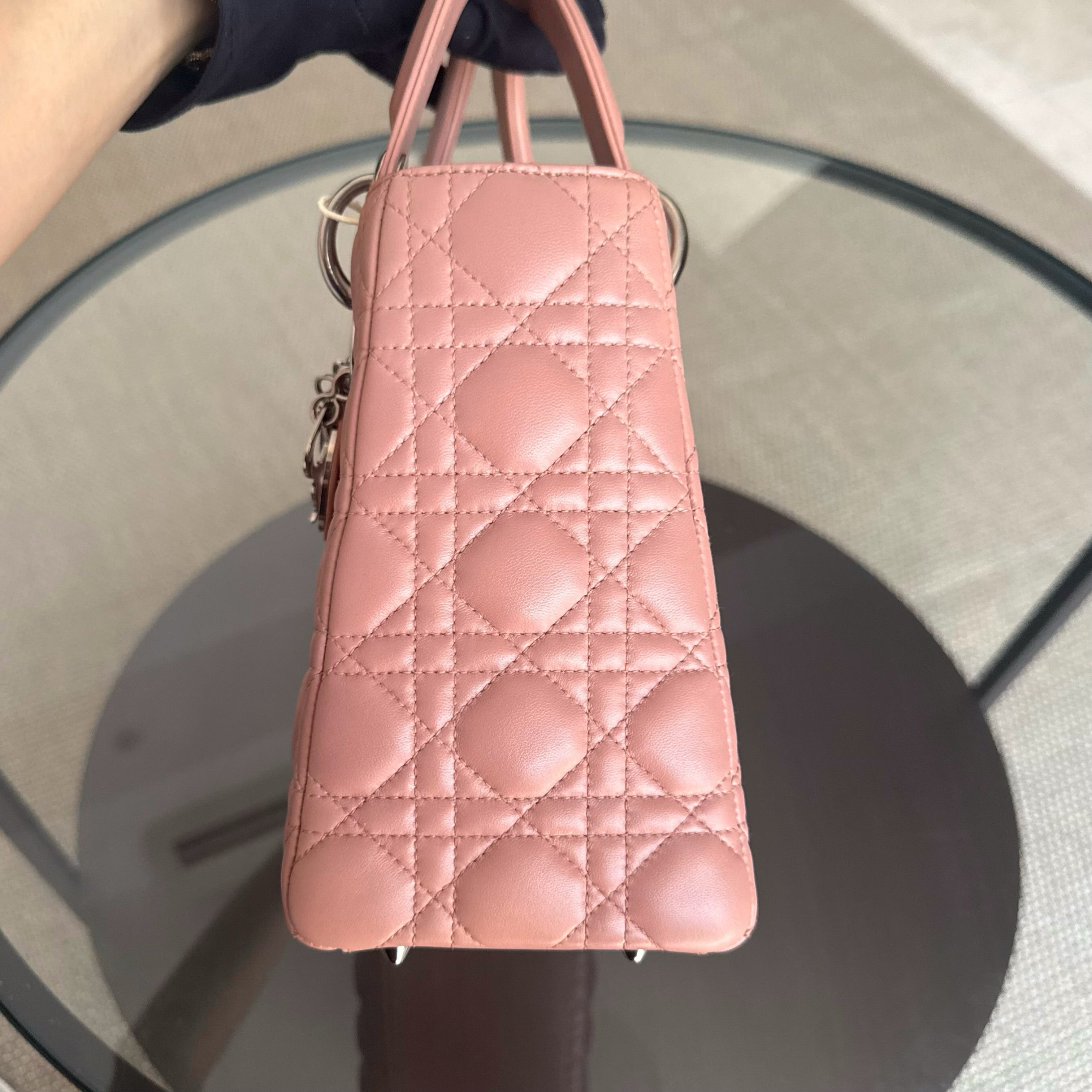 Dior Lady Medium - Cannage Lambskin Blush Gold Hardware Strap
