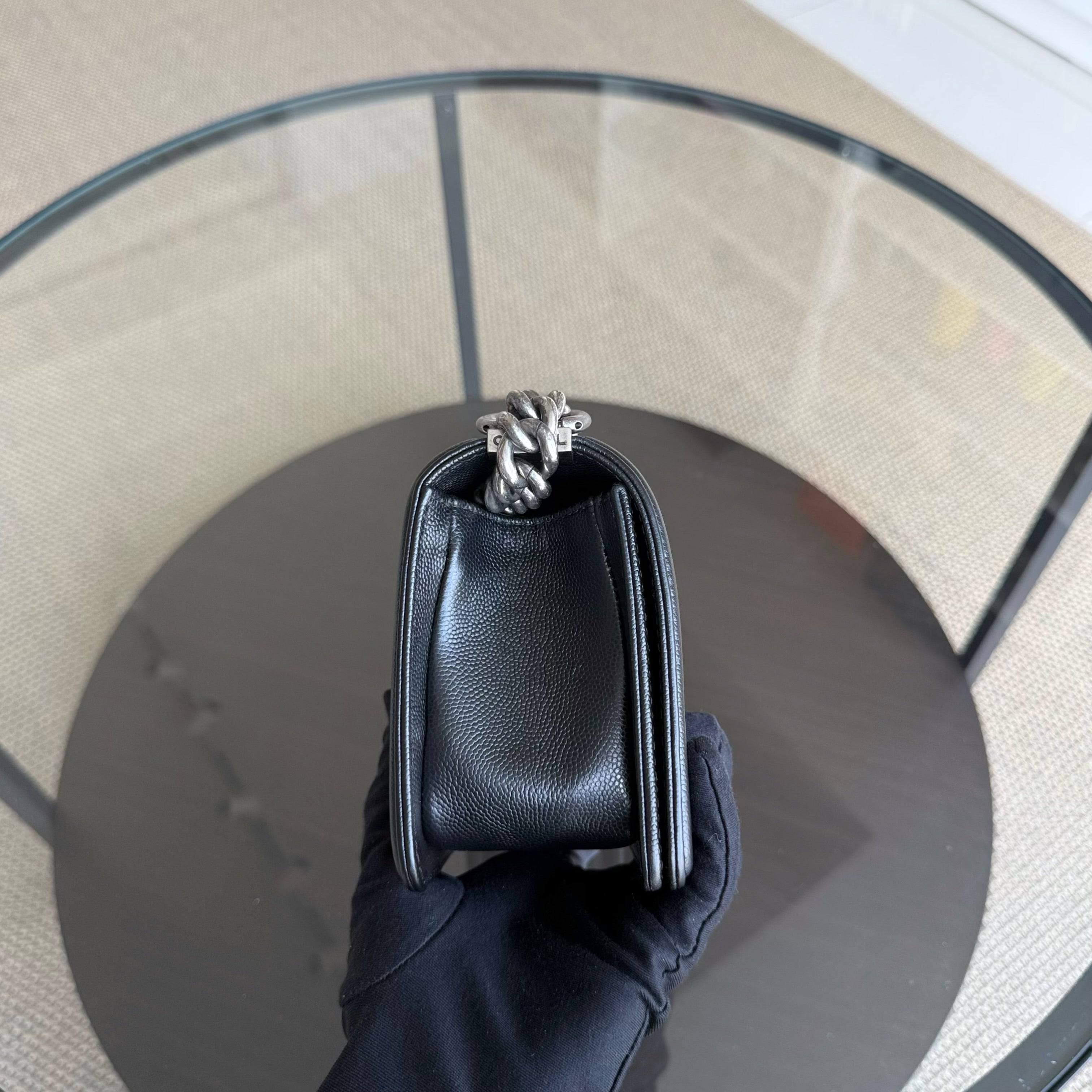 Chanel Boy Small - Caviar Quilted Grained Calfskin Black Ruthenium Silver Hardware Series 30