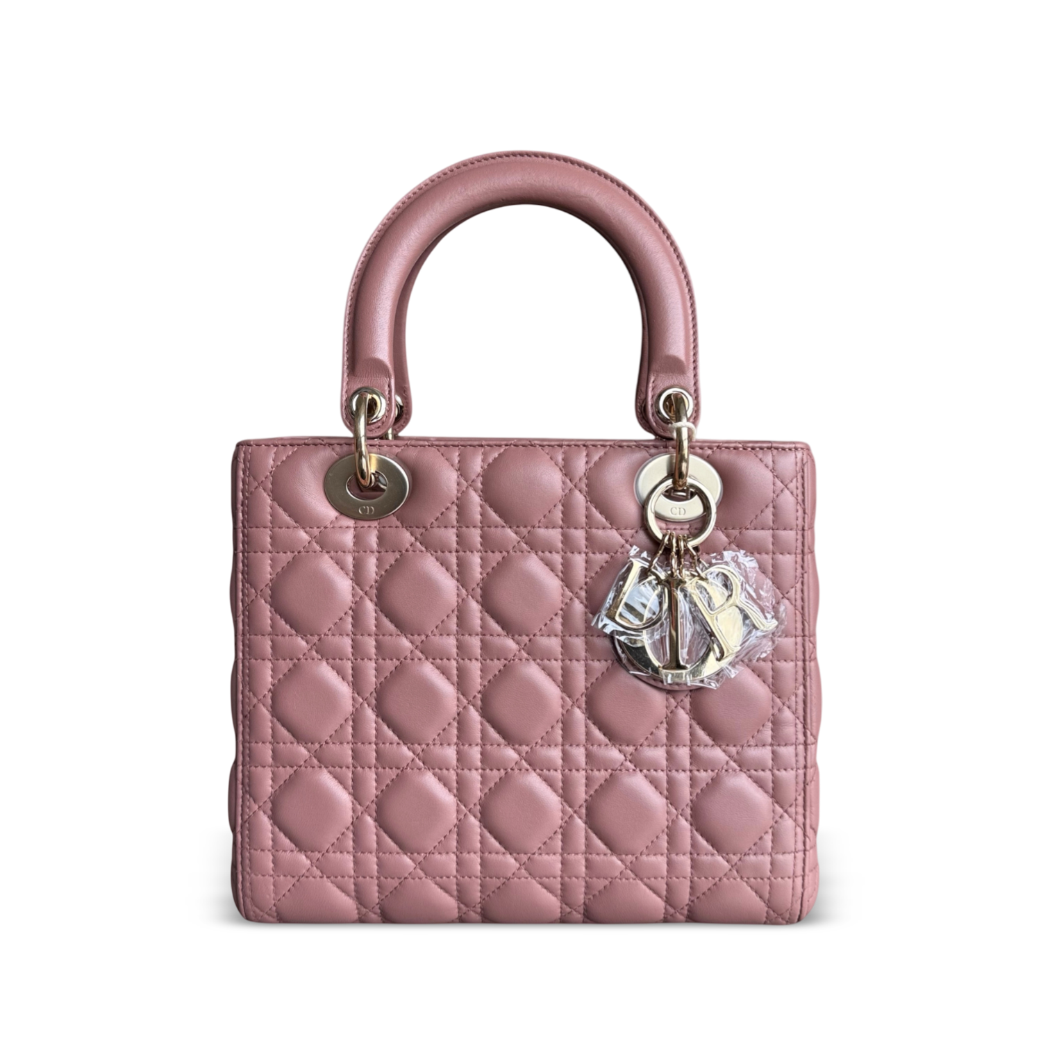 Dior Lady Medium - Cannage Lambskin Blush Gold Hardware NO STRAP