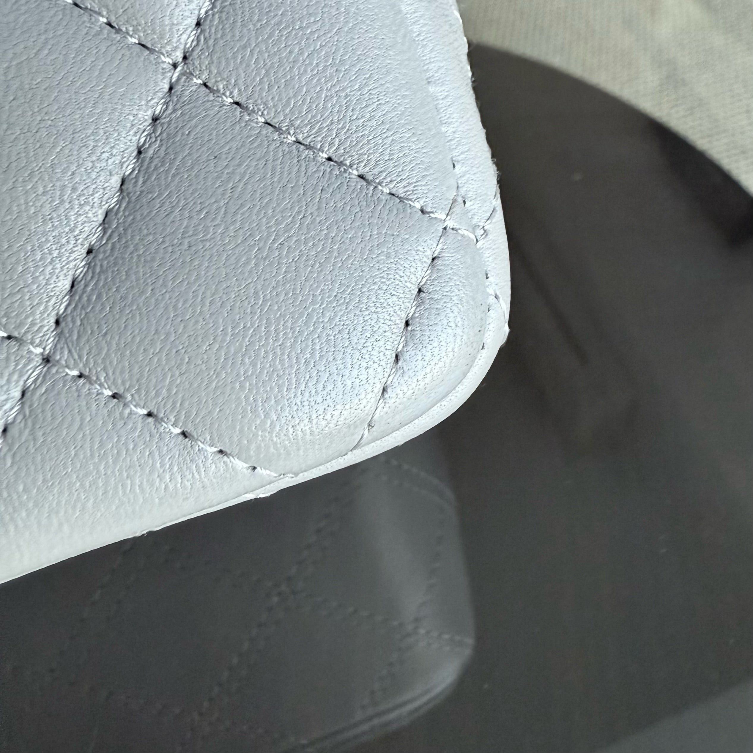 Chanel Lambskin Mini Rectangle Classic Flap - 20CM Quilted Gray Silver Hardware Microchip