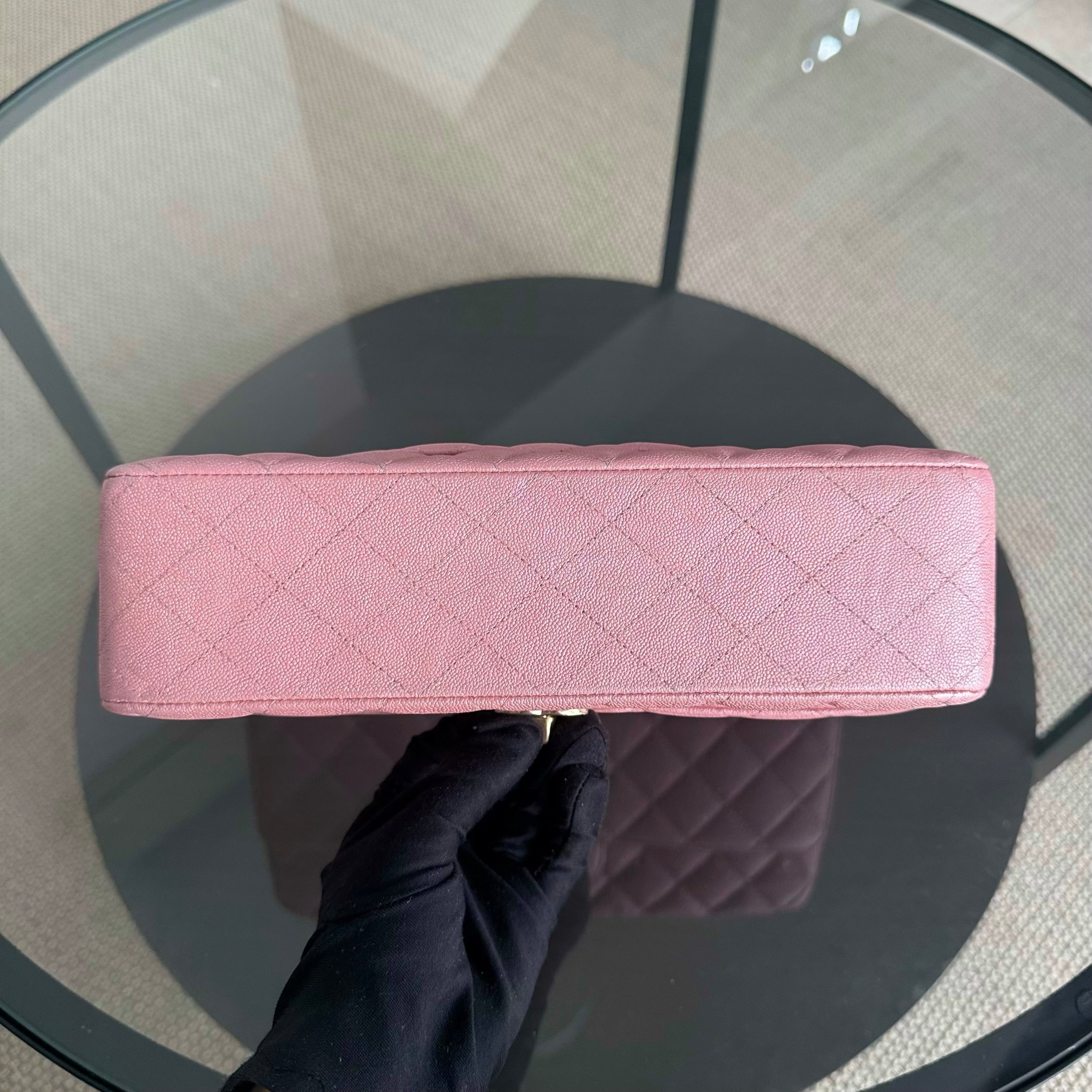 Chanel Classic Flap Medium - 25CM Quilted Caviar Light Pink Gold Hardware Series 27