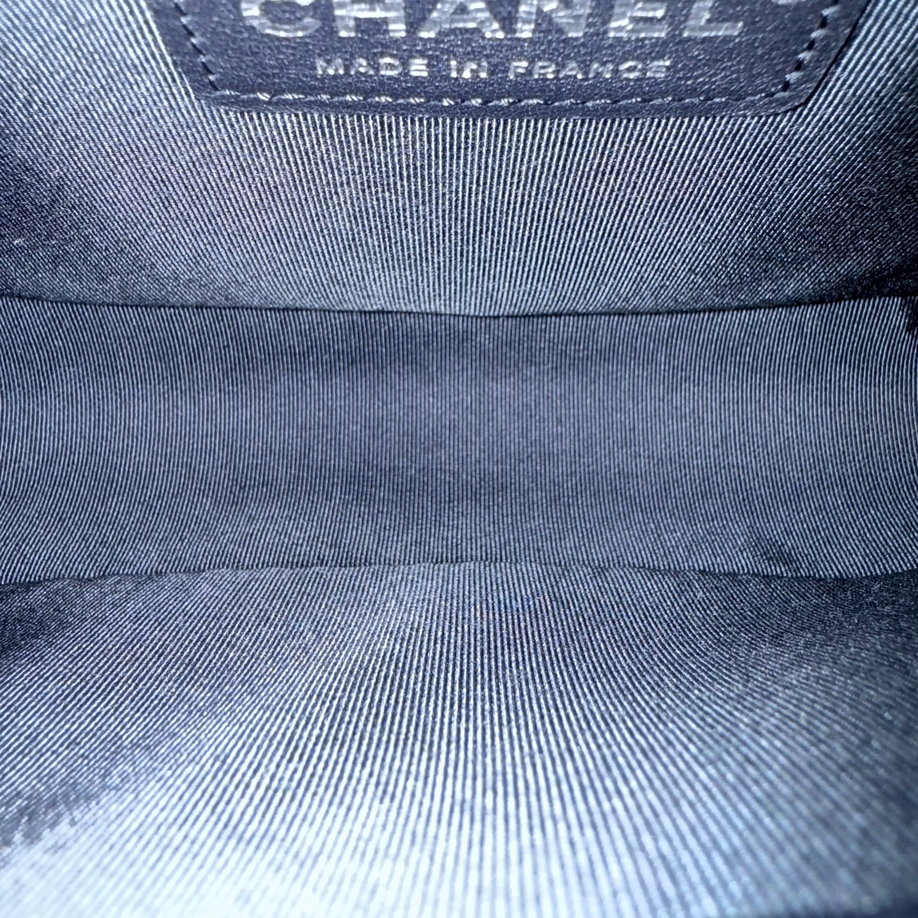 Chanel Boy Medium - Calfskin 25CM Chevron Midnight Blue Ruthenium Silver Hardware Series 25