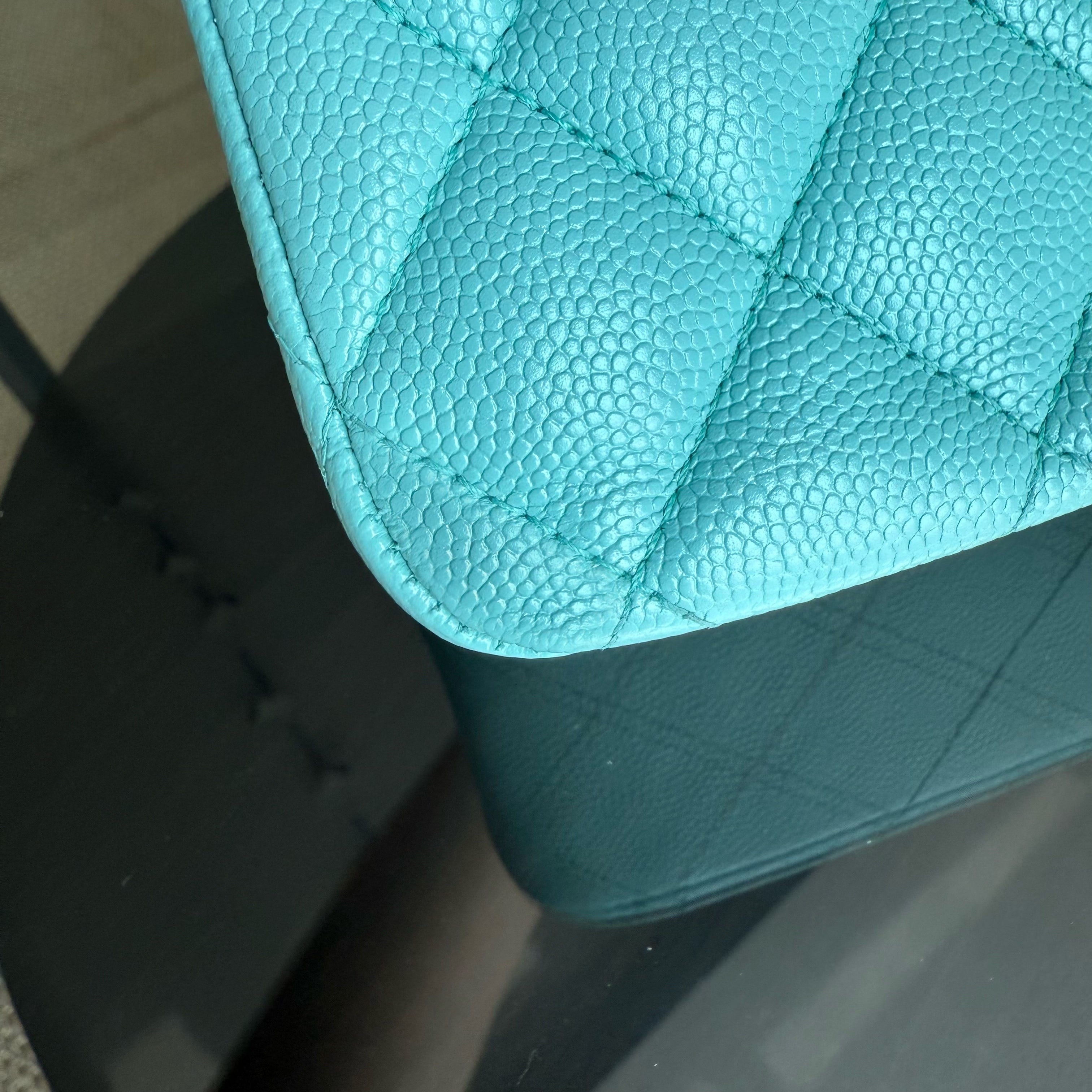 Chanel Classic Flap Medium - Caviar 25CM Quilted Light Blue Gold Hardware Series 26