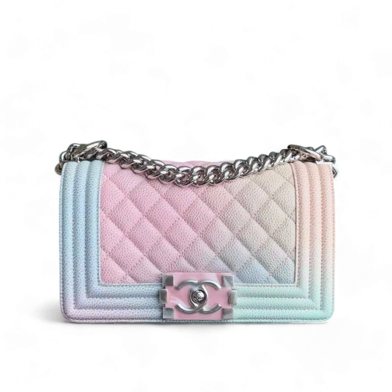 *Unused* Chanel Boy Small Bag - Caviar Quitled Rainbow Calfskin Series 25