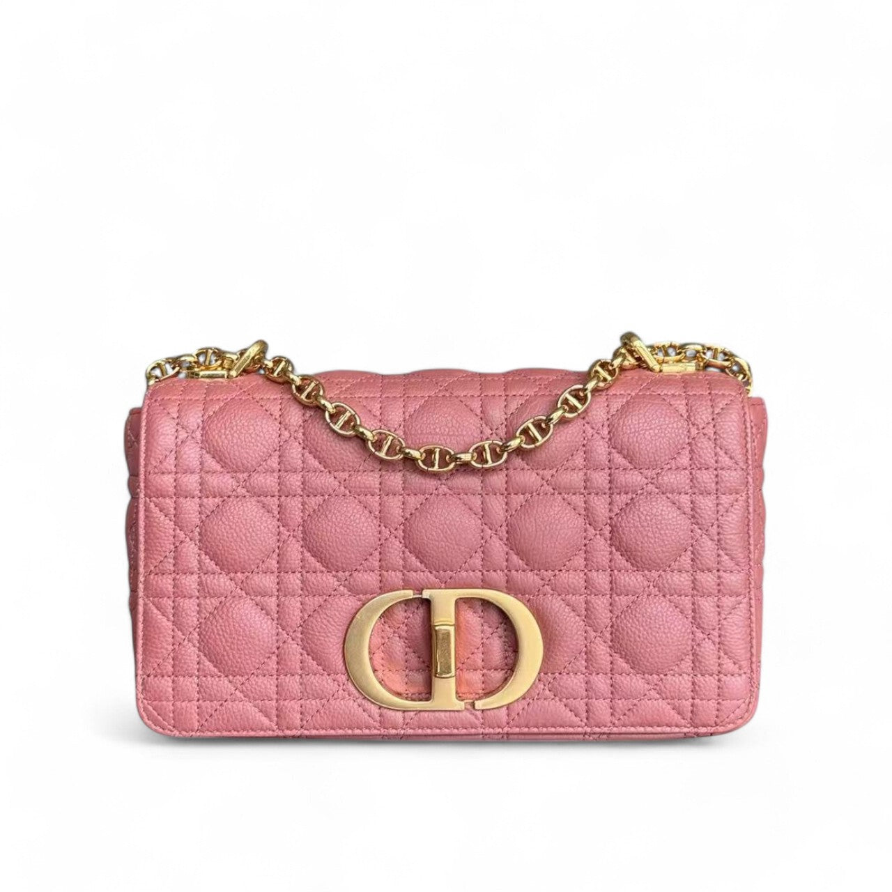 *Unused* Dior Caro - Medium Cannage Calfskin Pink Gold Hardware