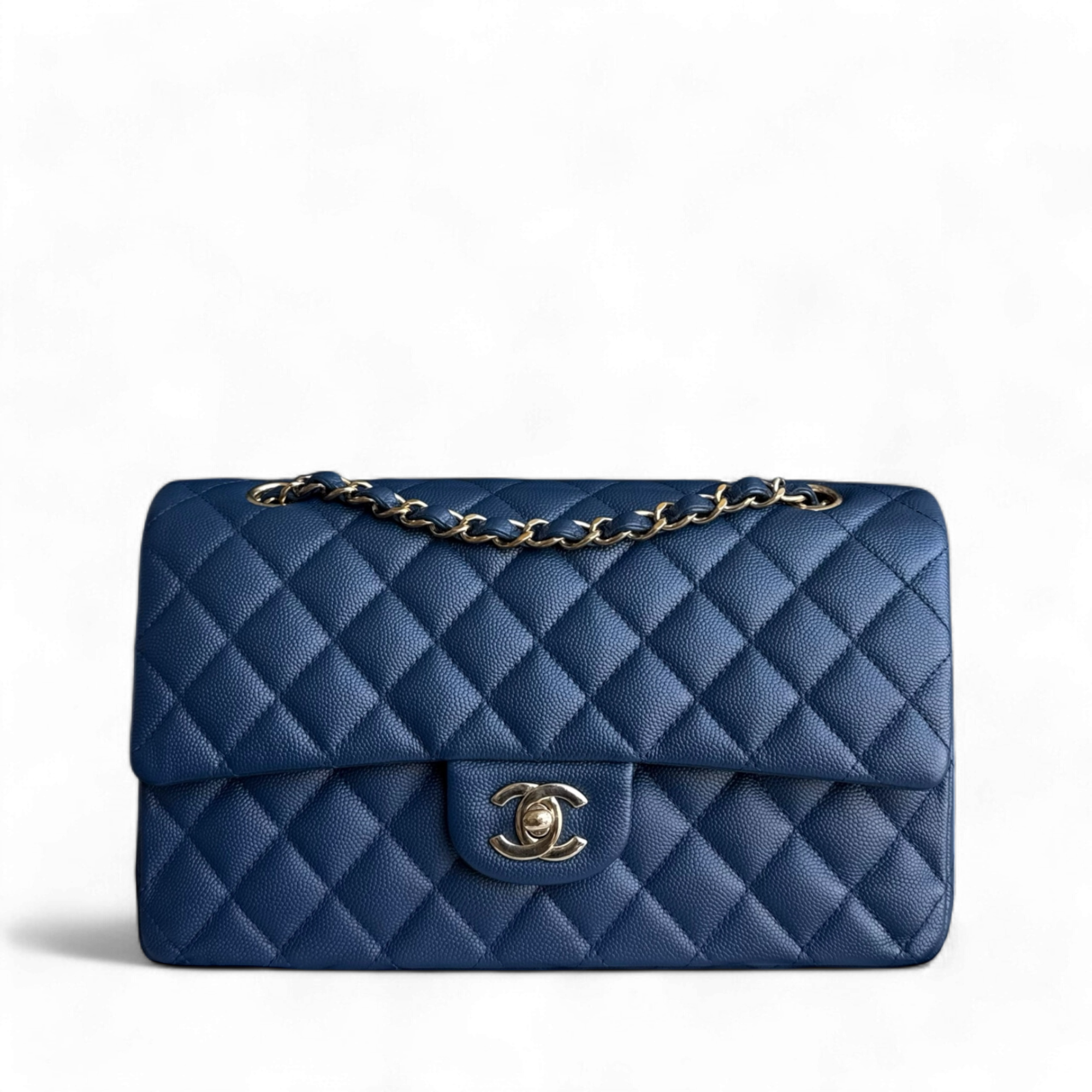 Chanel Classic Flap Medium - Caviar 25CM Quilted Dark Blue Gold Hardware Series 27