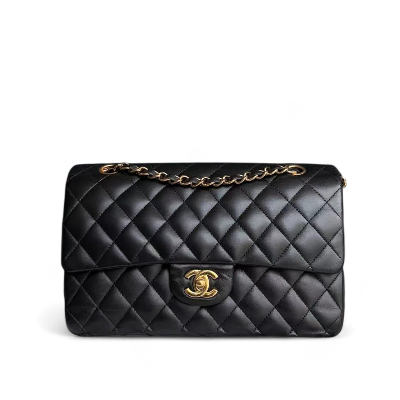 Chanel Classic Flap Medium - Quilted Lambskin Black Gold Hardware Series 14