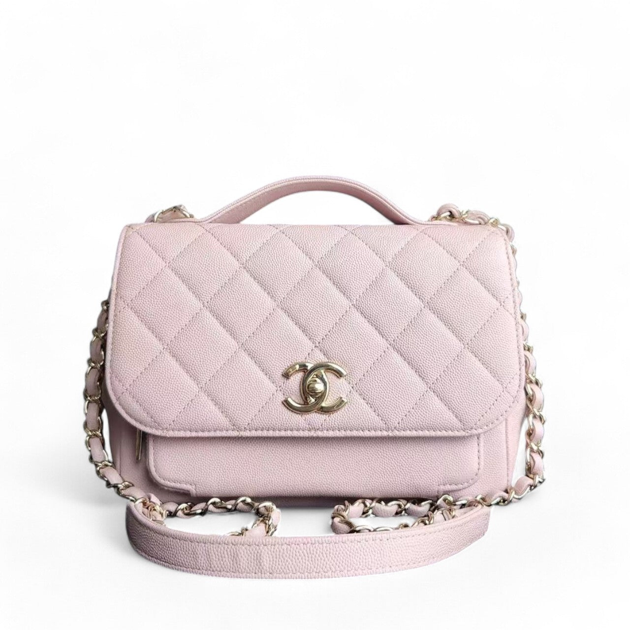 Chanel Business Affinity Medium - Caviar Quilted Sakura Light Pink Gold Hardware Series 26