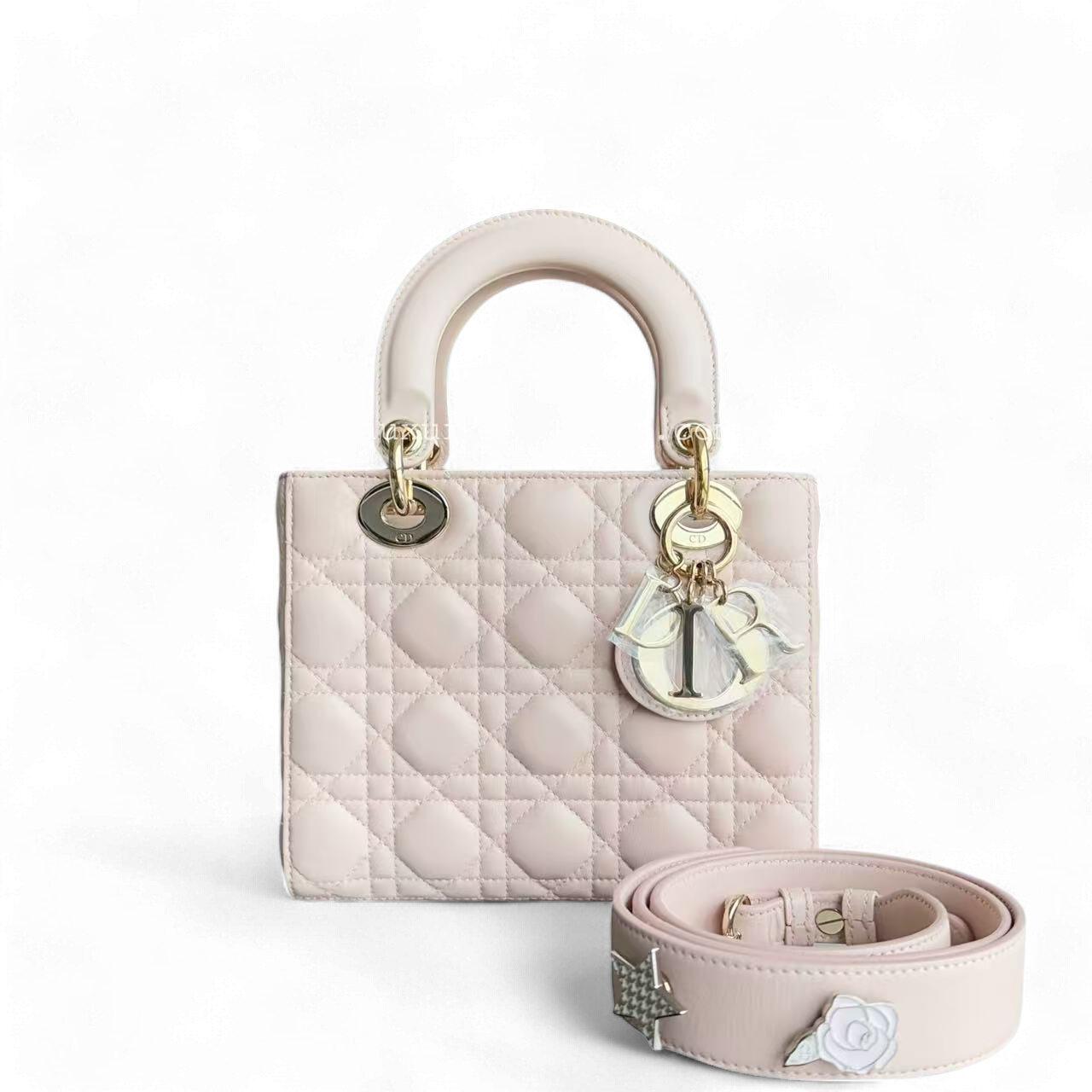 Dior Lady Small - Cannage Lambskin Light Blush Pink Gold Hardware