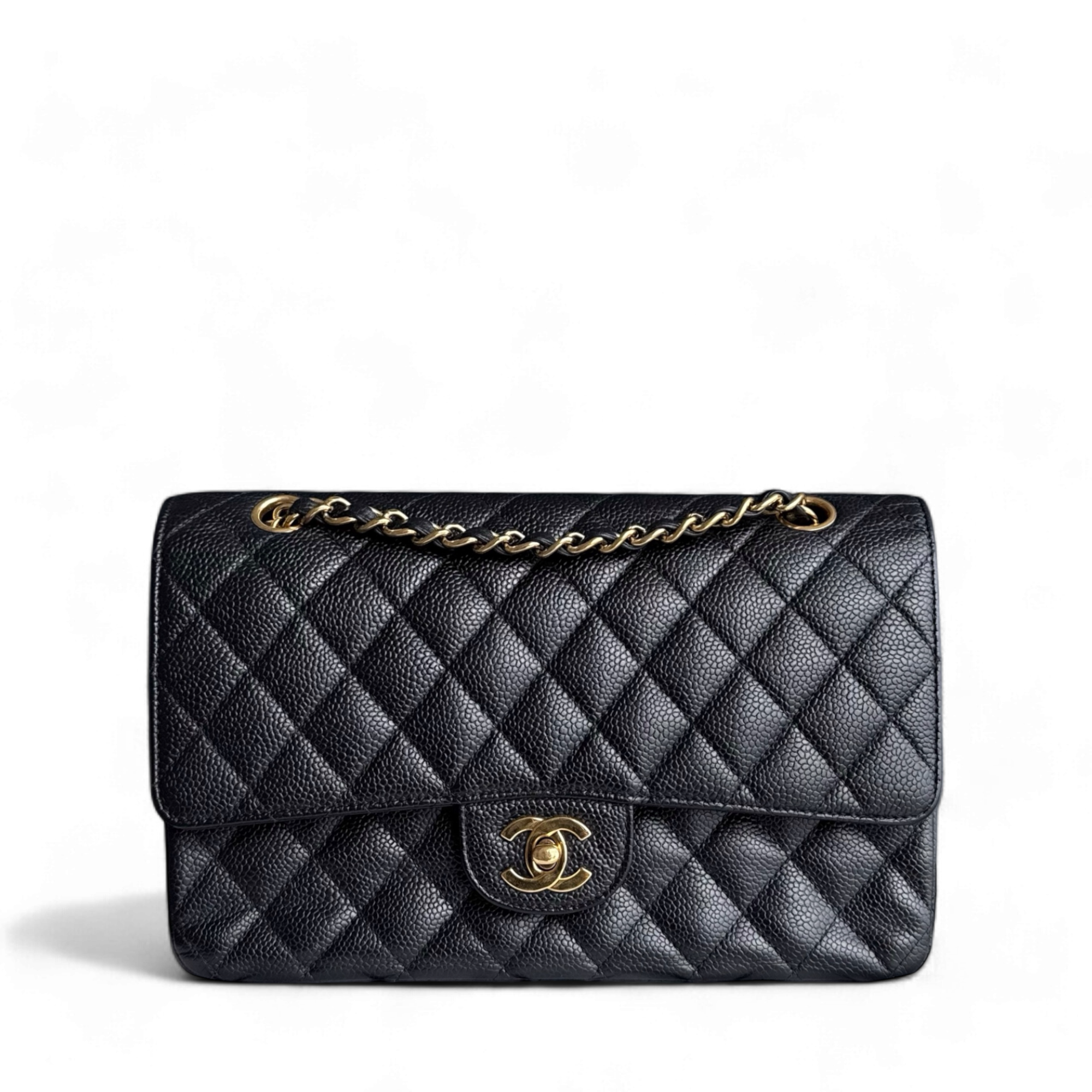 Chanel Classic Flap Medium - Caviar 25CM Quilted Black Gold Hardware Series 13