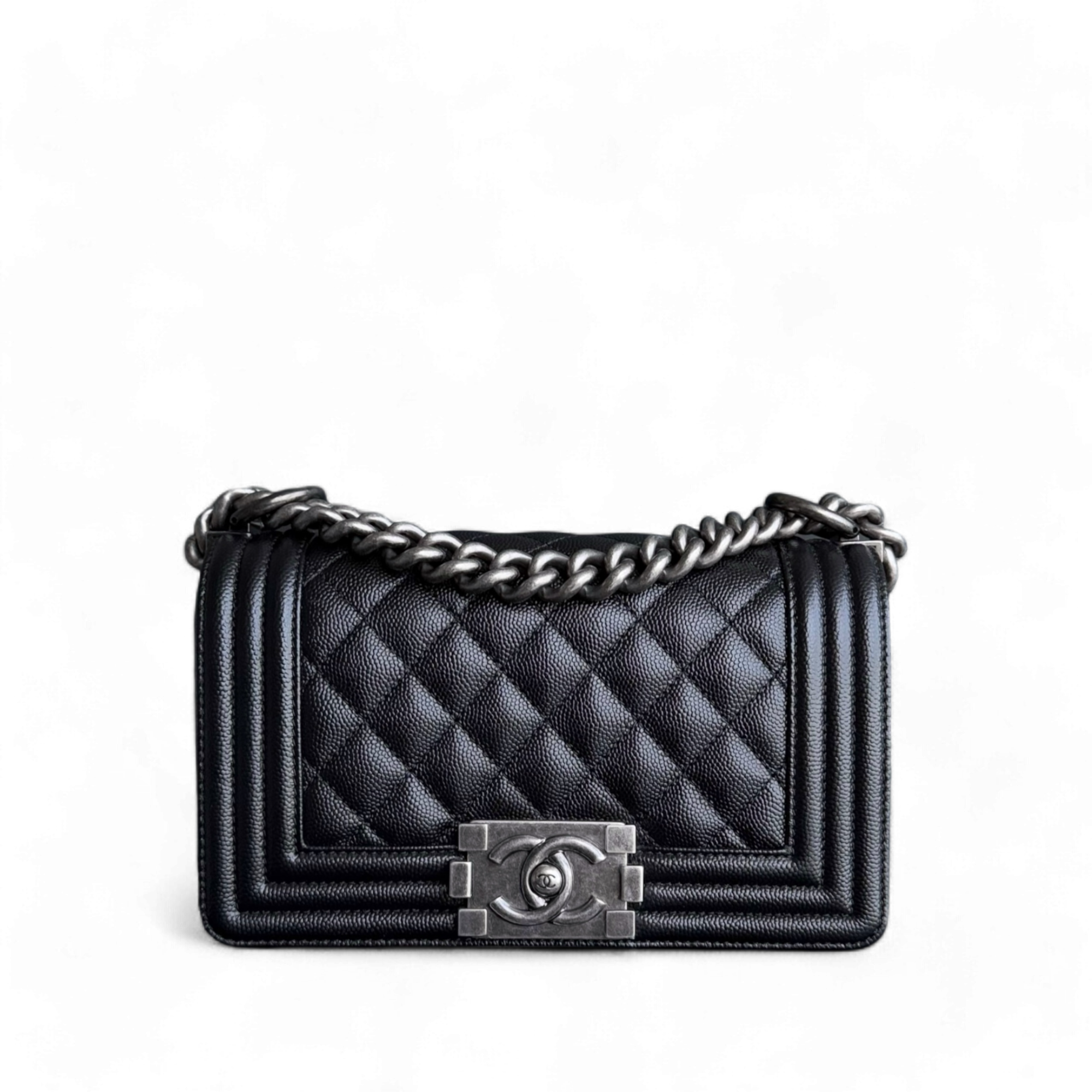 Chanel Boy Small - Caviar Quilted 20CM Black Ruthenium Silver Hardware Series 27