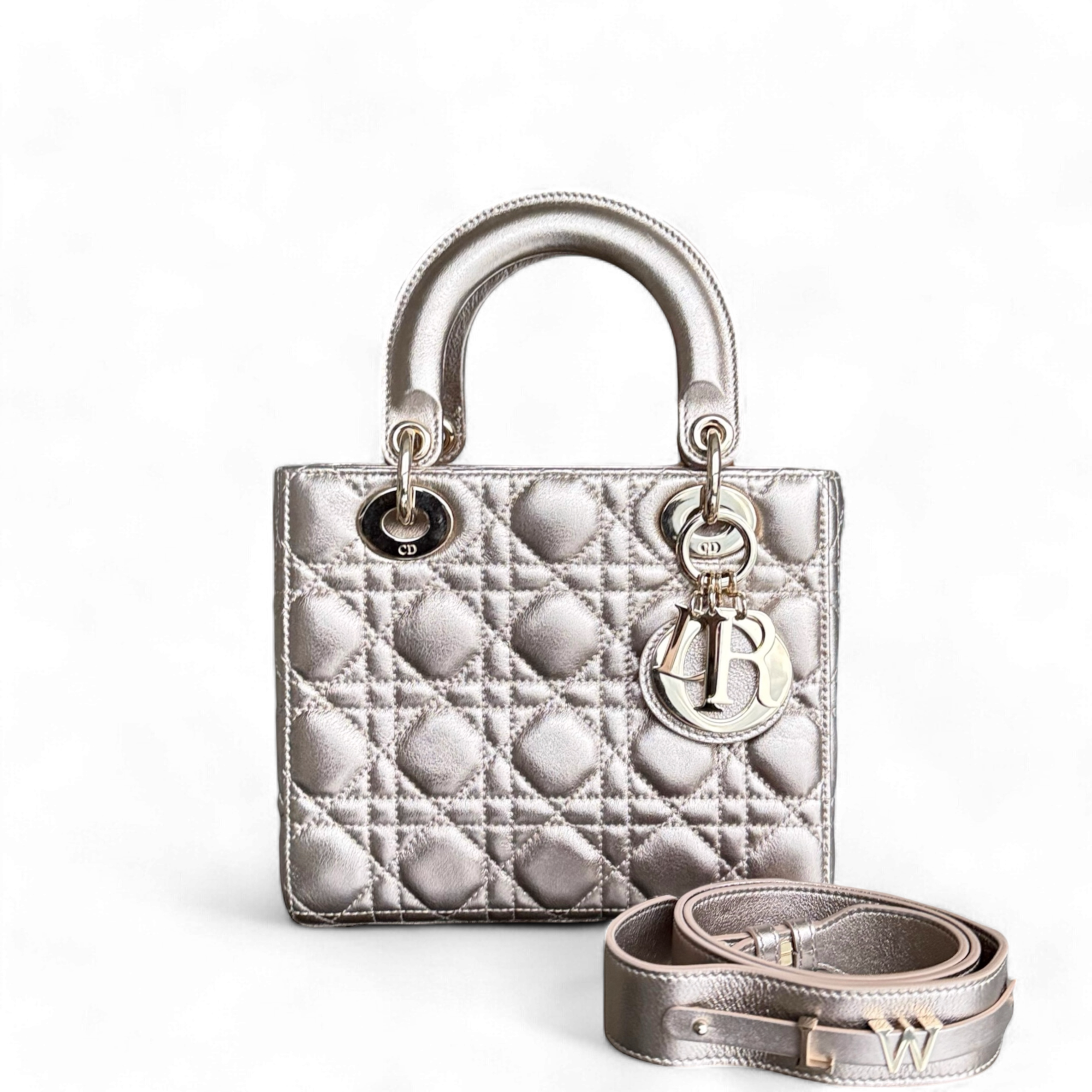 Dior Lady Small ABC - Metallic Cannage Lambskin Gold Hardware MyABC Strap