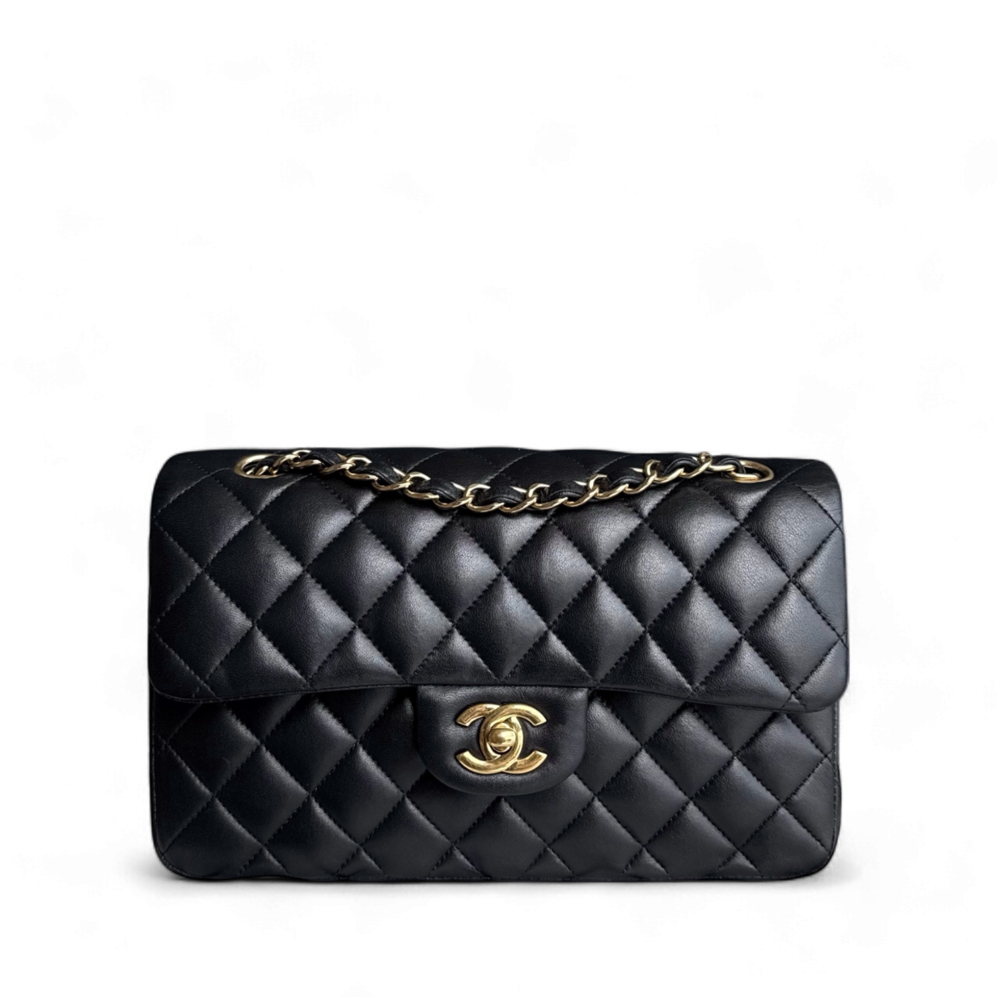 Chanel Classic Flap Small - 23CM Quilted Lambskin Black Gold Hardware Series 26