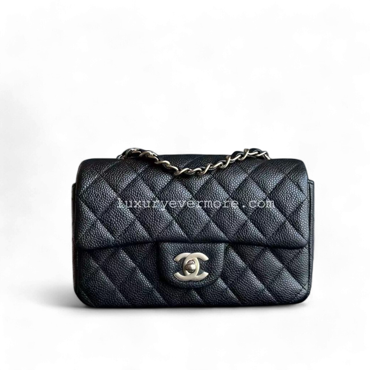 *Rare* Caviar Mini Rectangle Classic Flap Quilted Black Golden Hardware Series 20