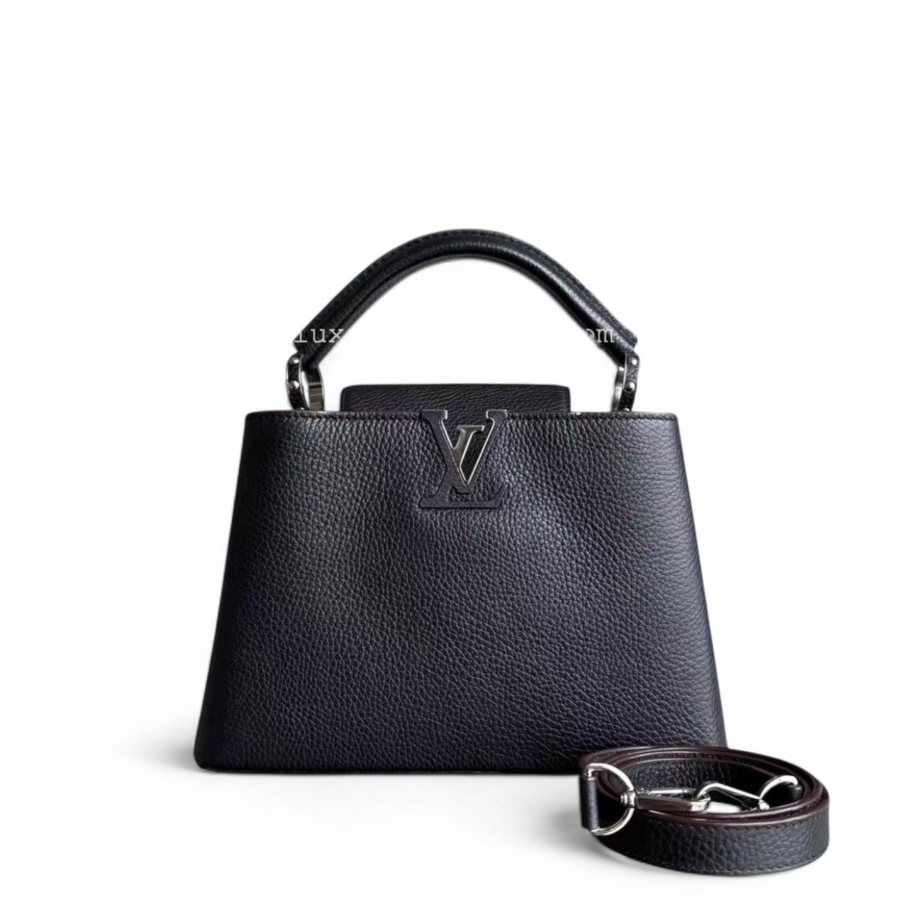 Louis Vuitton Capucines BB - Grained Calfskin Noir Black Silver Hardware