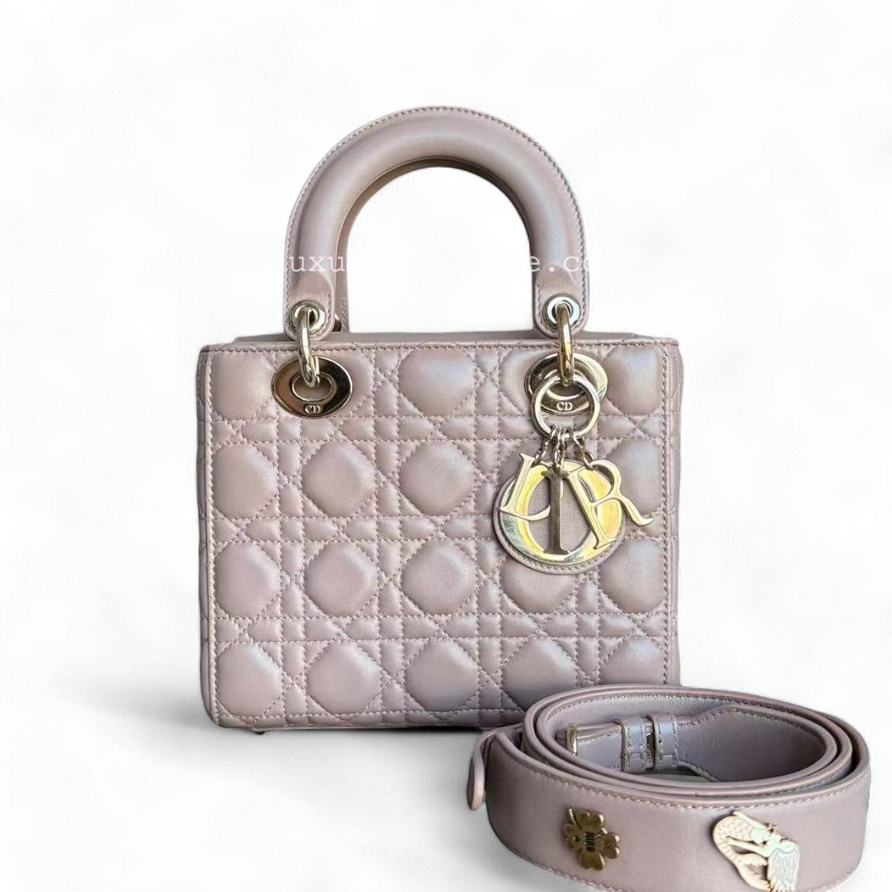 Dior Lady Small - Cannage Lambskin Blush Gold Hardware